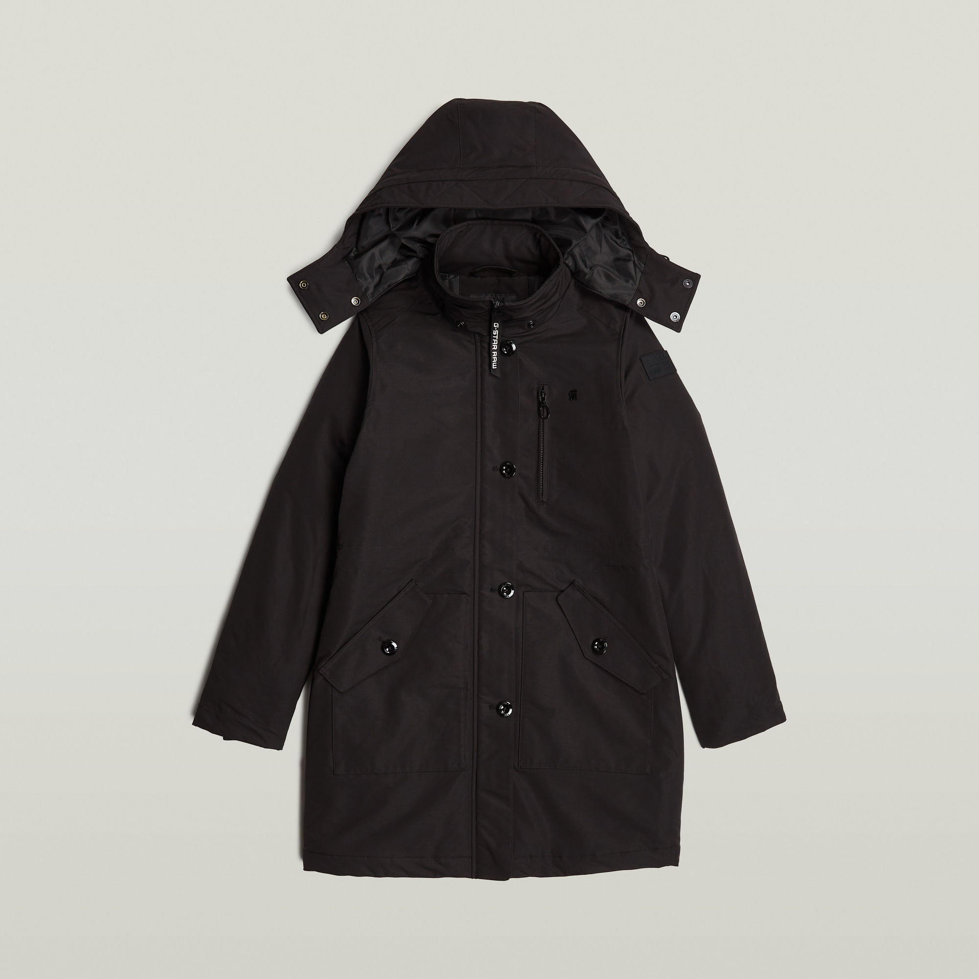 G-Star RAW Vodan Slim Gewatteerde Parka Met Capuchon Zwart Dames