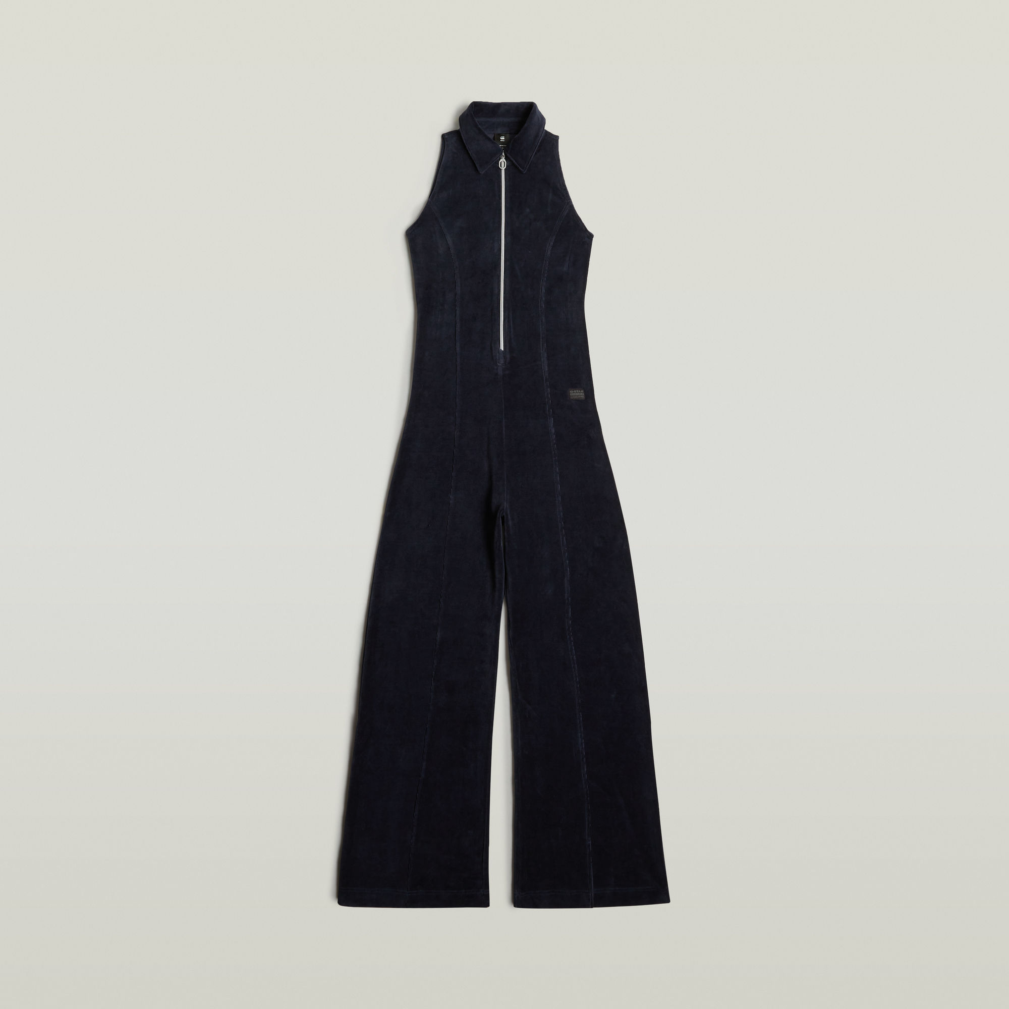 G-Star RAW Wide Leg Velvet Jumpsuit Donkerblauw Dames