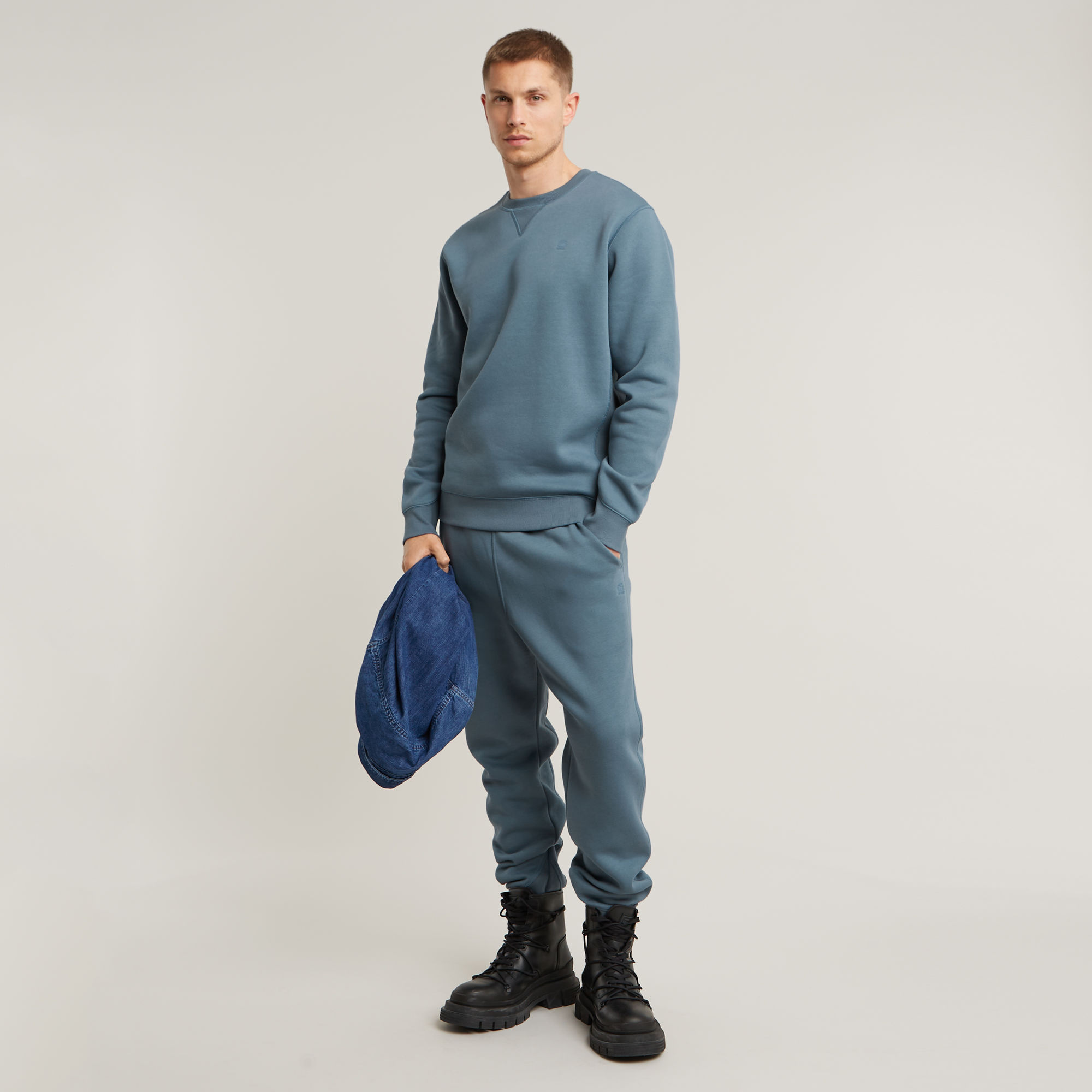 G-Star RAW Premium Core Sweater Midden blauw Heren
