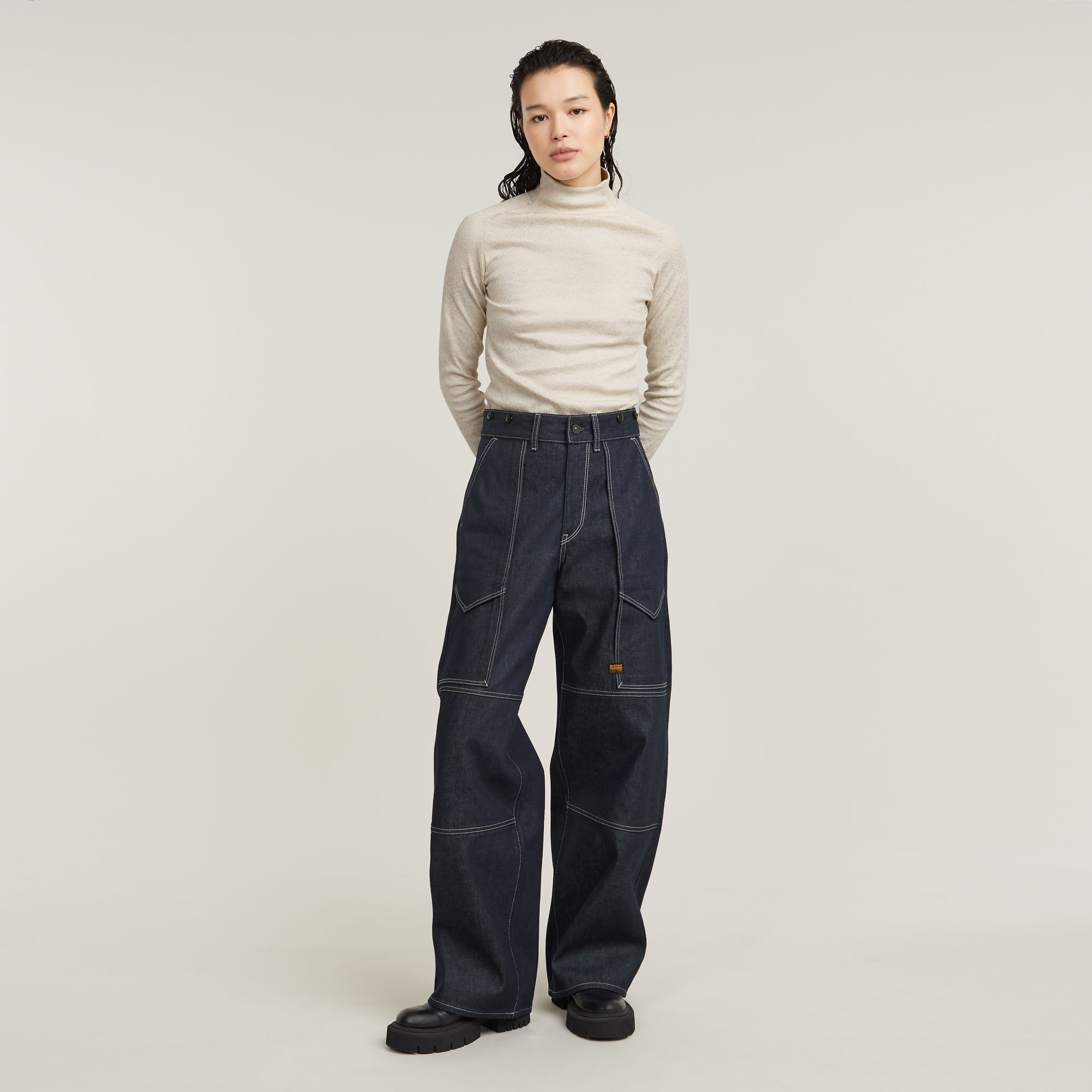 G-Star RAW Barrel Utility High Loose Jeans Donkerblauw Dames