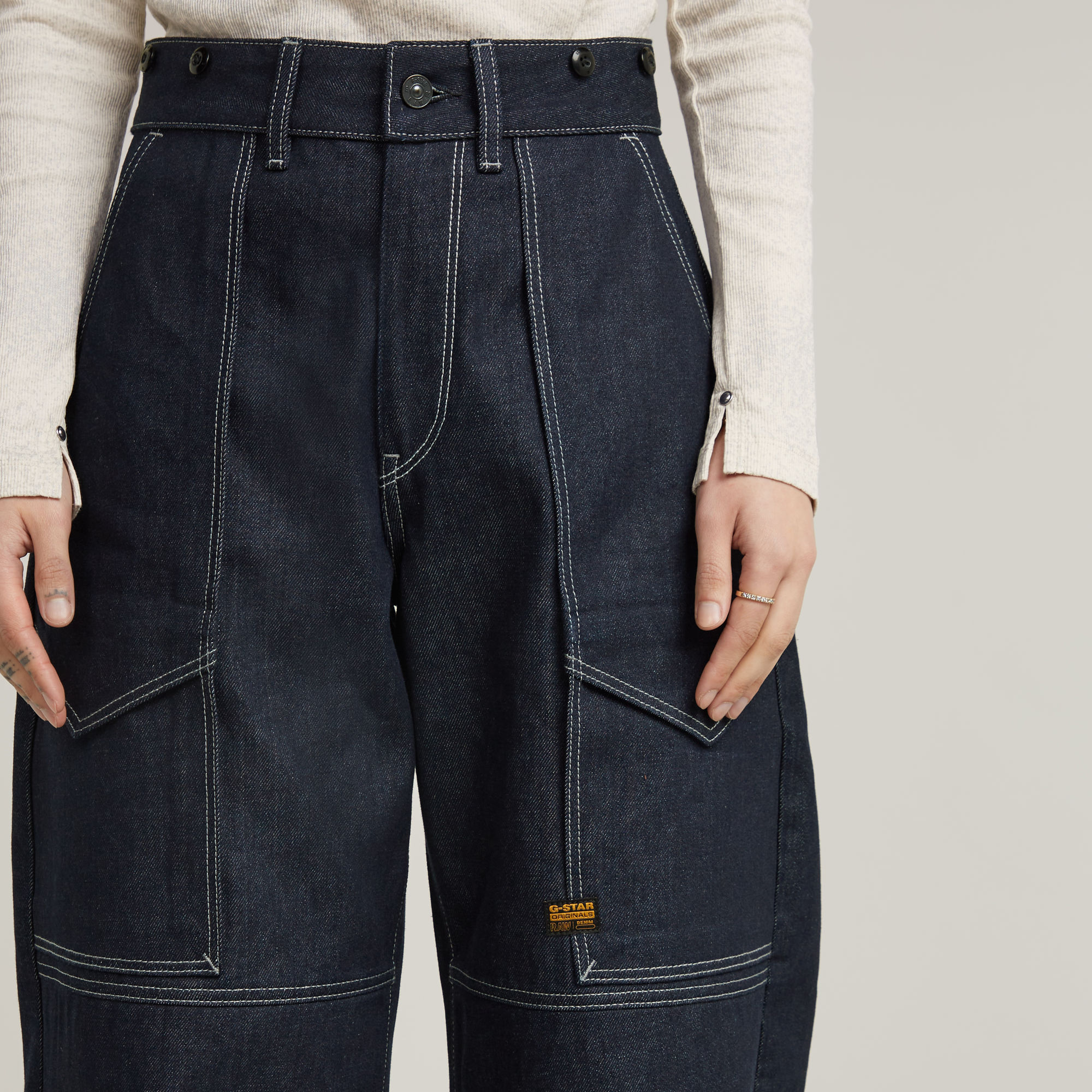 G-Star RAW Barrel Utility High Loose Jeans Donkerblauw Dames
