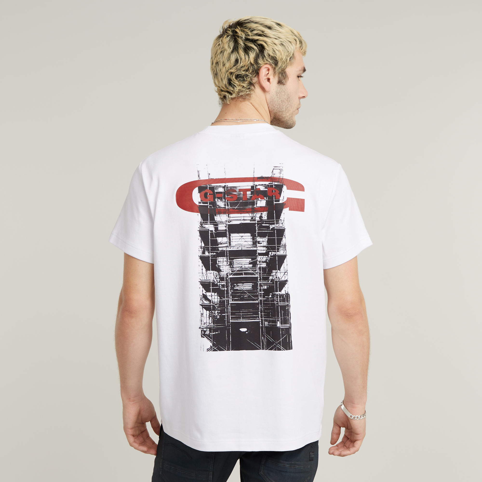 Scaffolding Back Graphic T-Shirt - Weiß - Herren