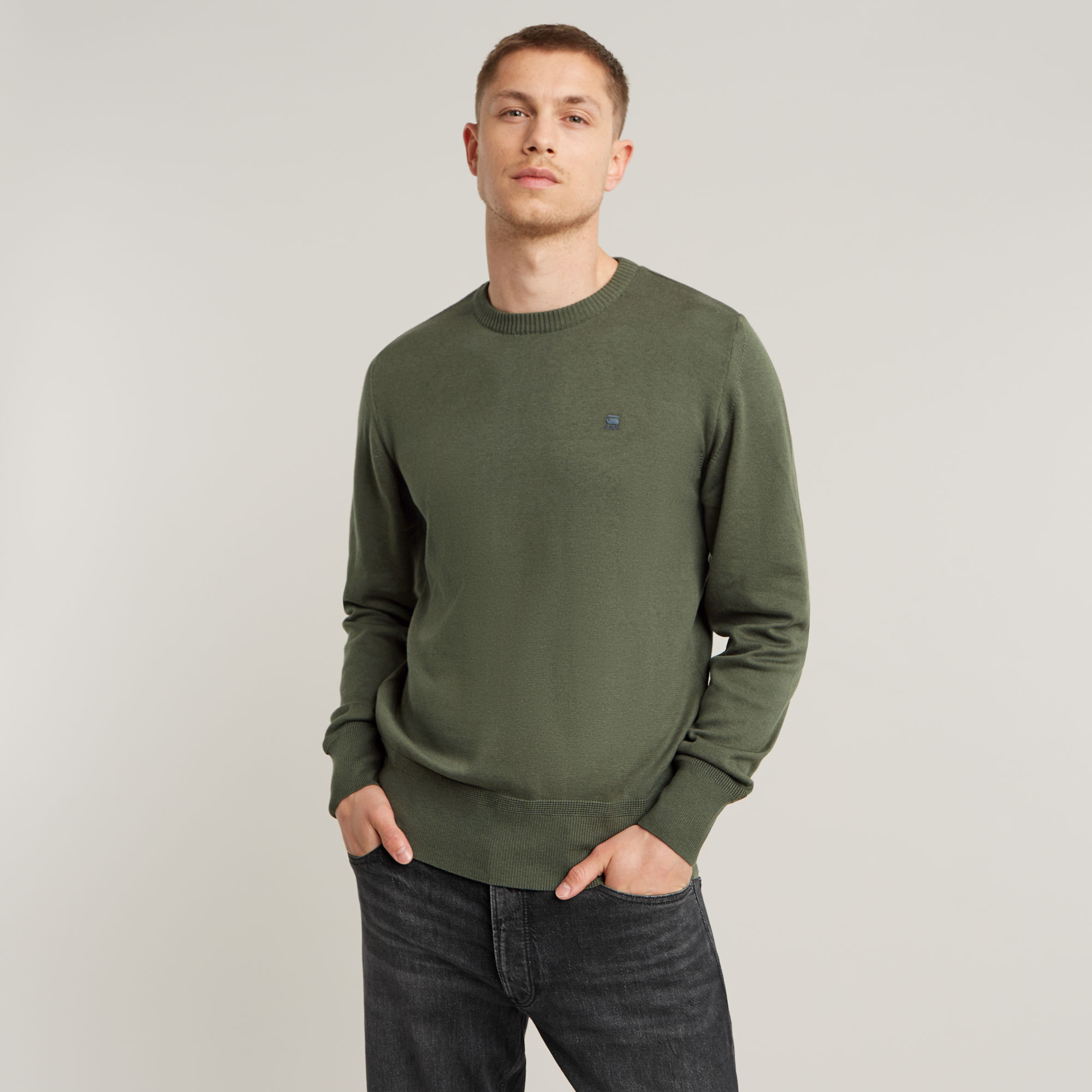 G-Star RAW Gebreide Trui Core Groen Heren