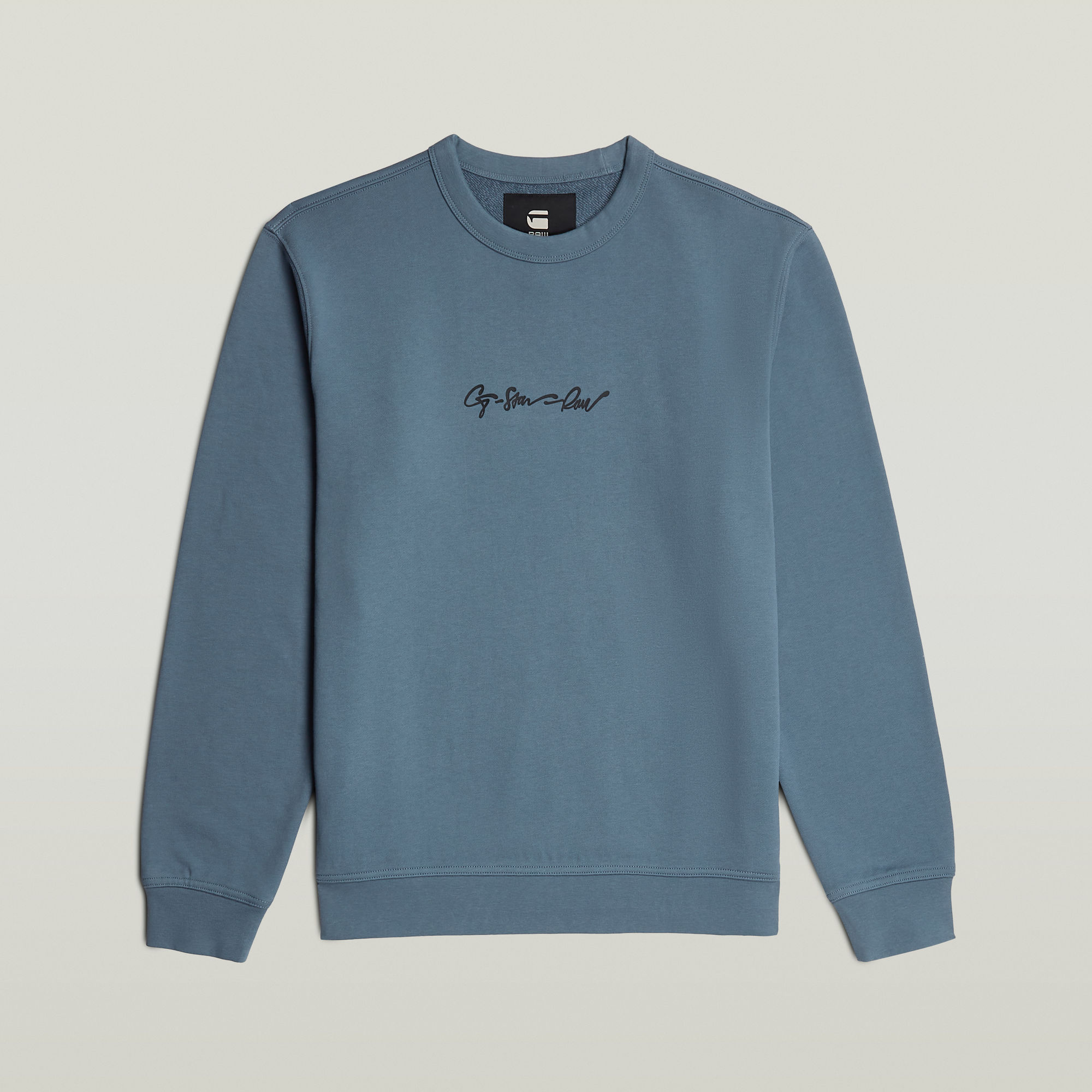G-Star RAW G-Script Logo Sweater Midden blauw Heren