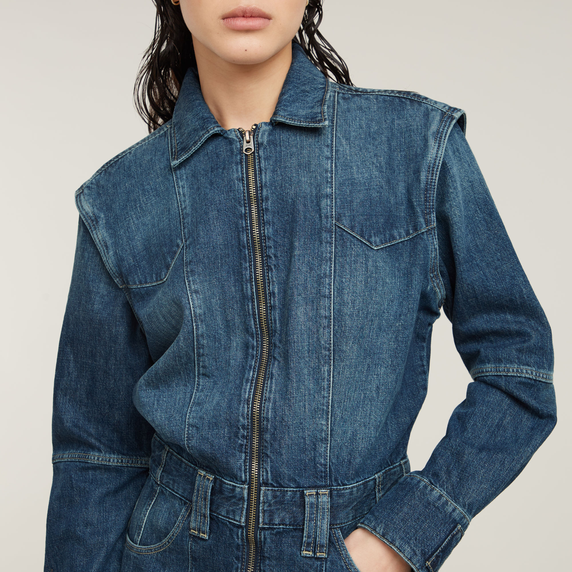 G-Star RAW Biker Jurk Donkerblauw Dames