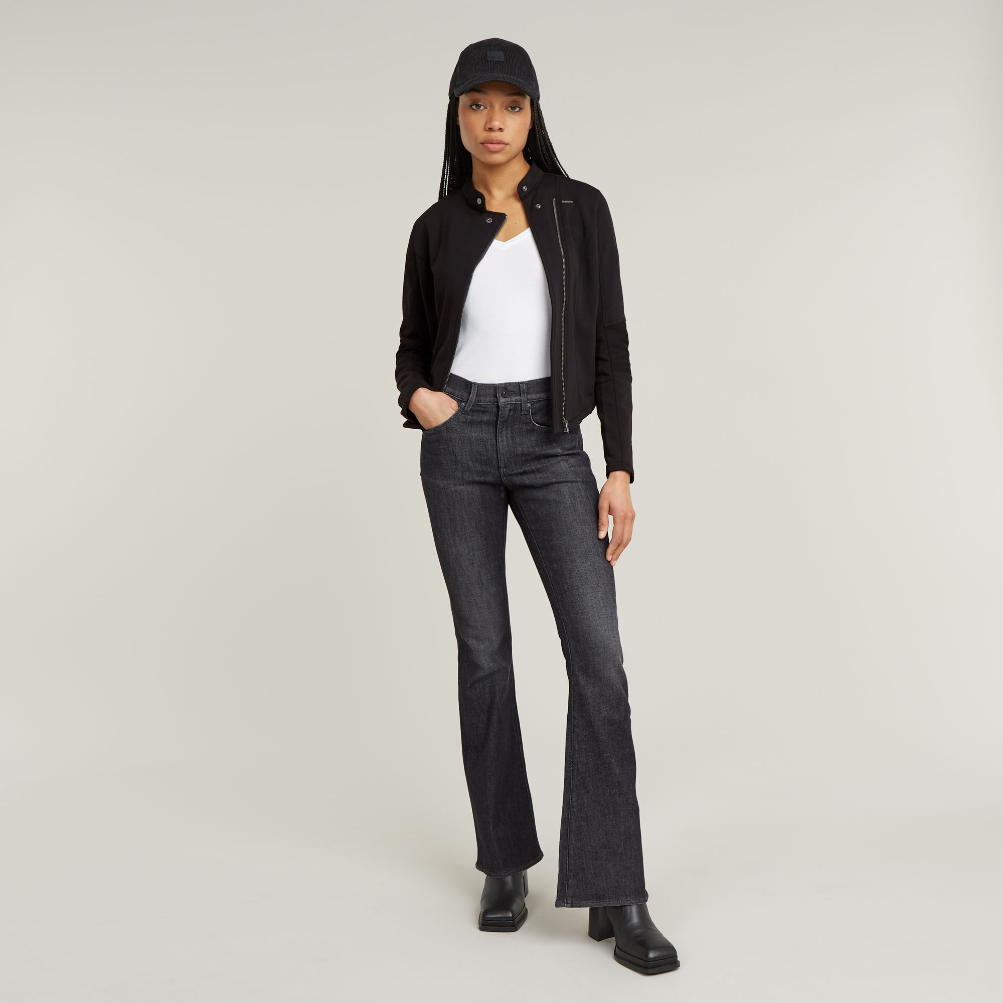 G-Star RAW Biker Slim Sweater Jack Zwart Dames