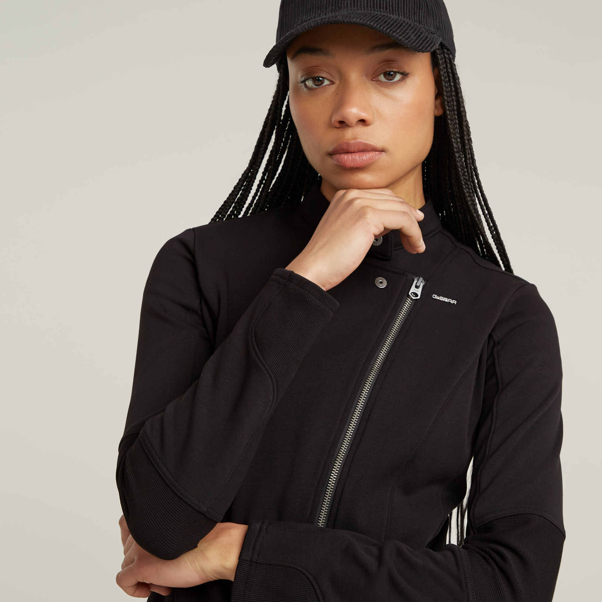 G-Star RAW Biker Slim Sweater Jack Zwart Dames