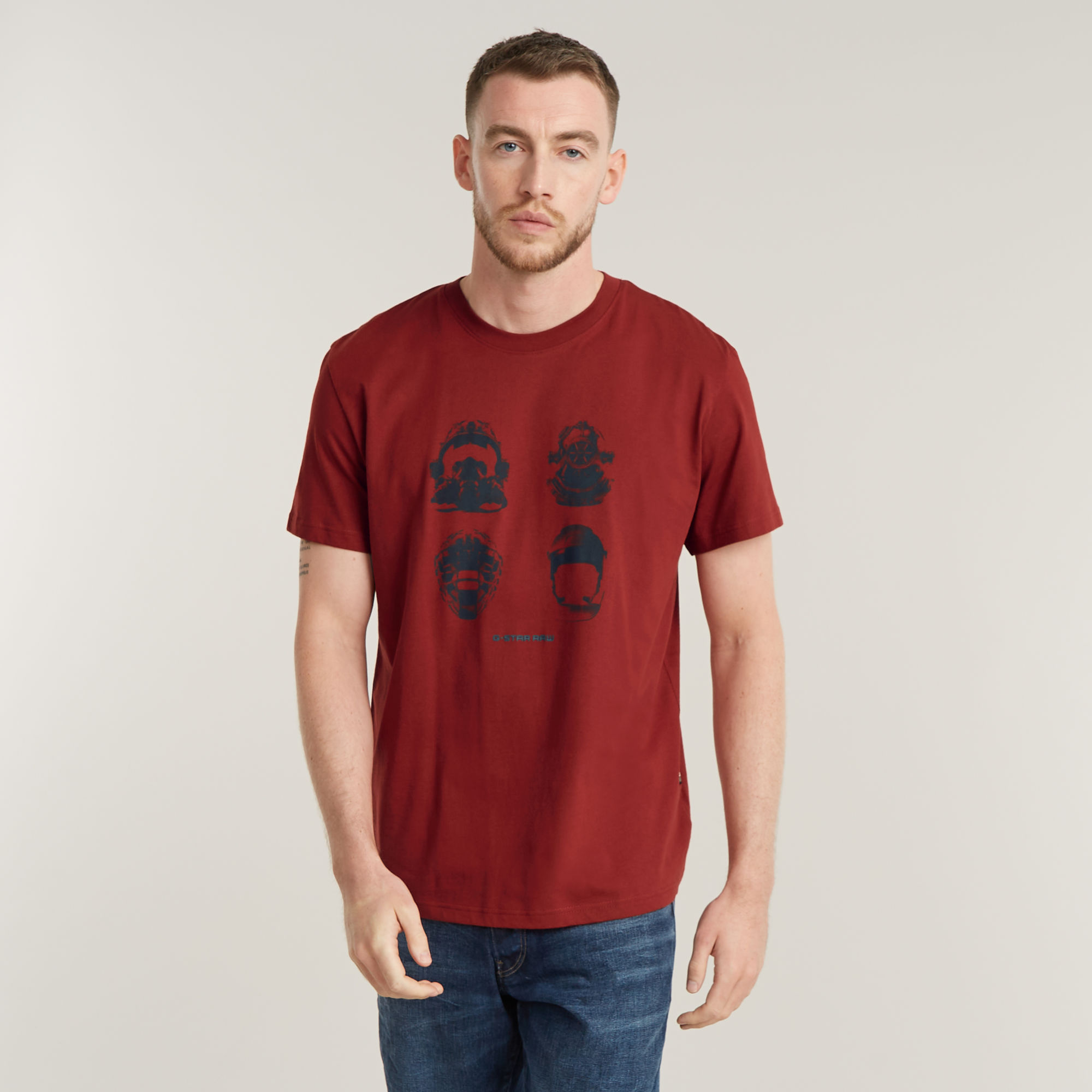 G-Star RAW Masks Graphic T-Shirt - Rood - Heren