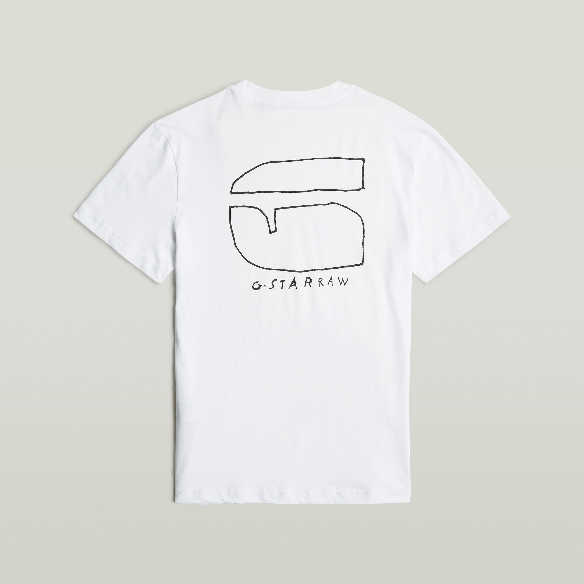 G-Star RAW Handwriting Back Print T-Shirt Wit Heren