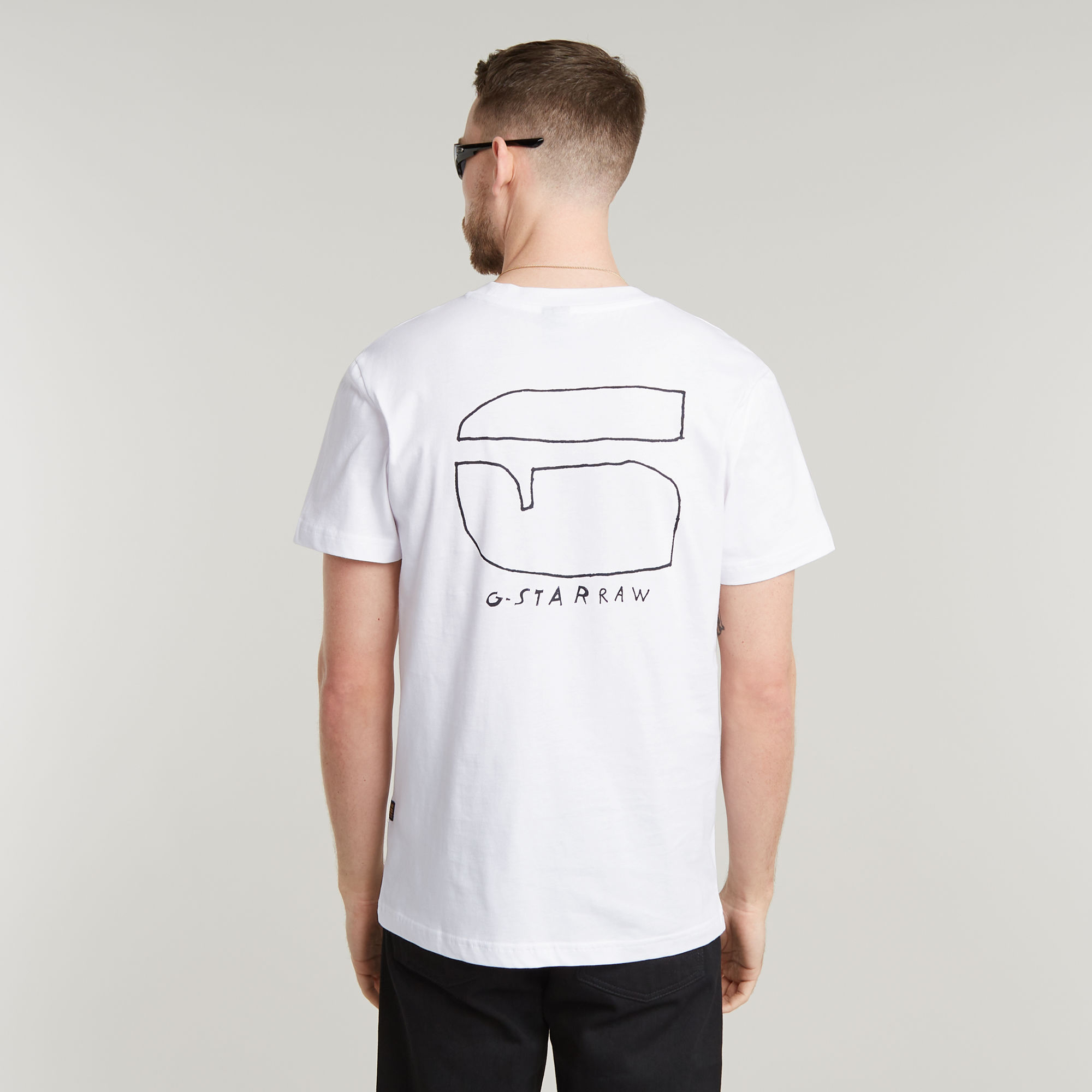 

Handwriting Back Print T-Shirt - White - Men