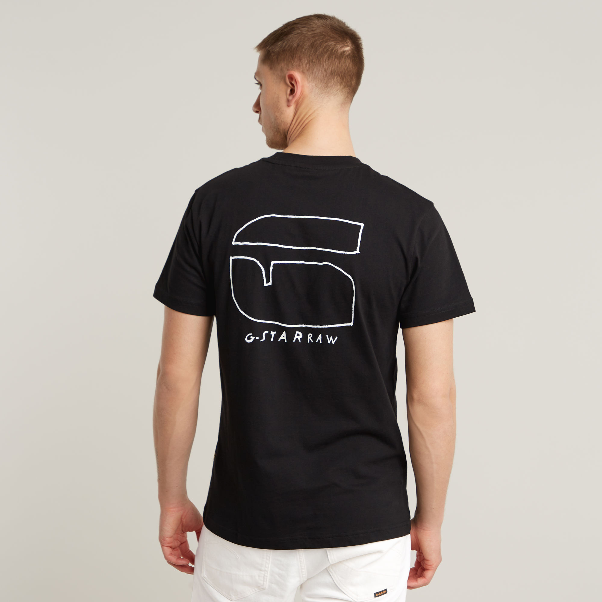 Handwriting Back Print T-Shirt - Schwarz - Herren