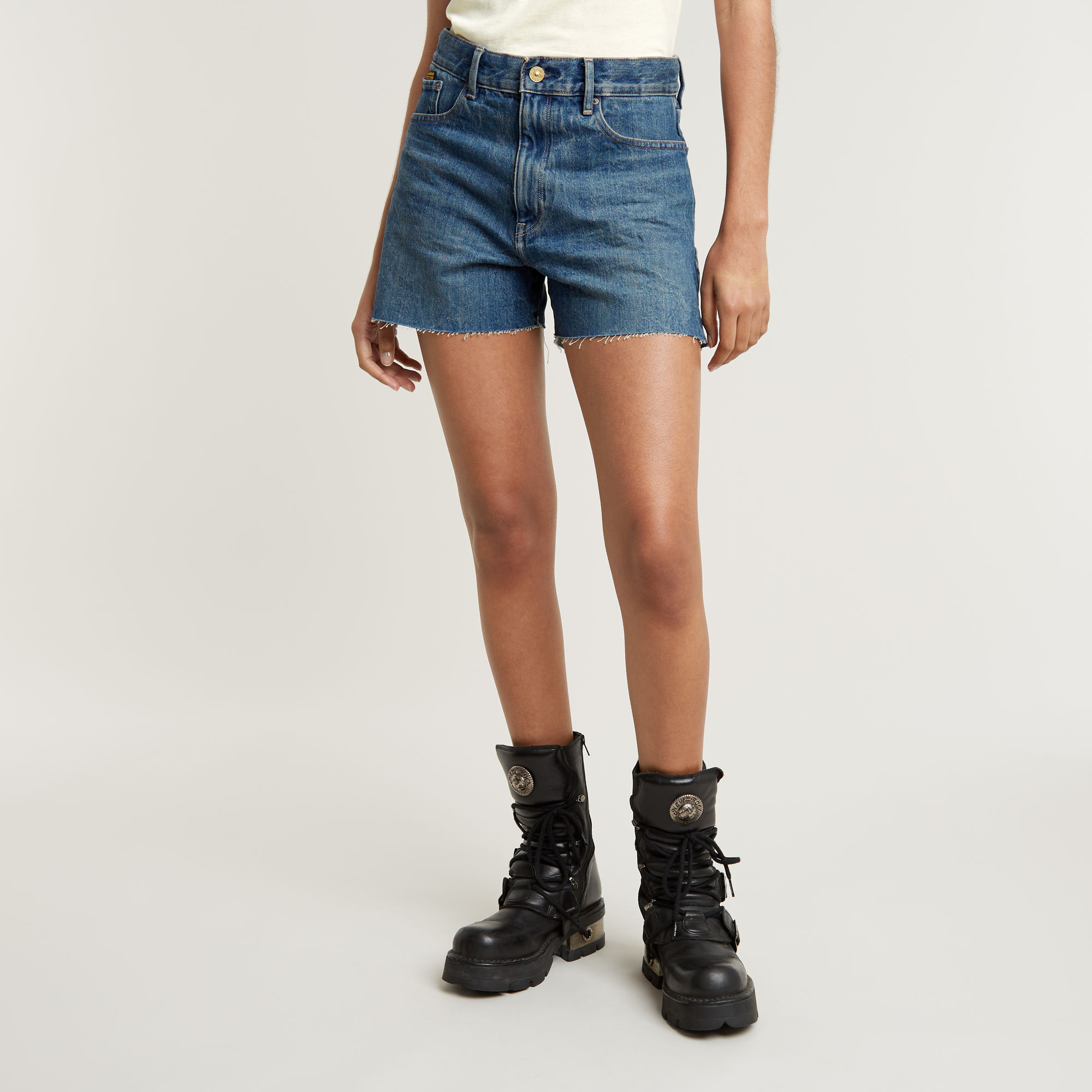 G-Star RAW High Short Met Split - Midden blauw - Dames