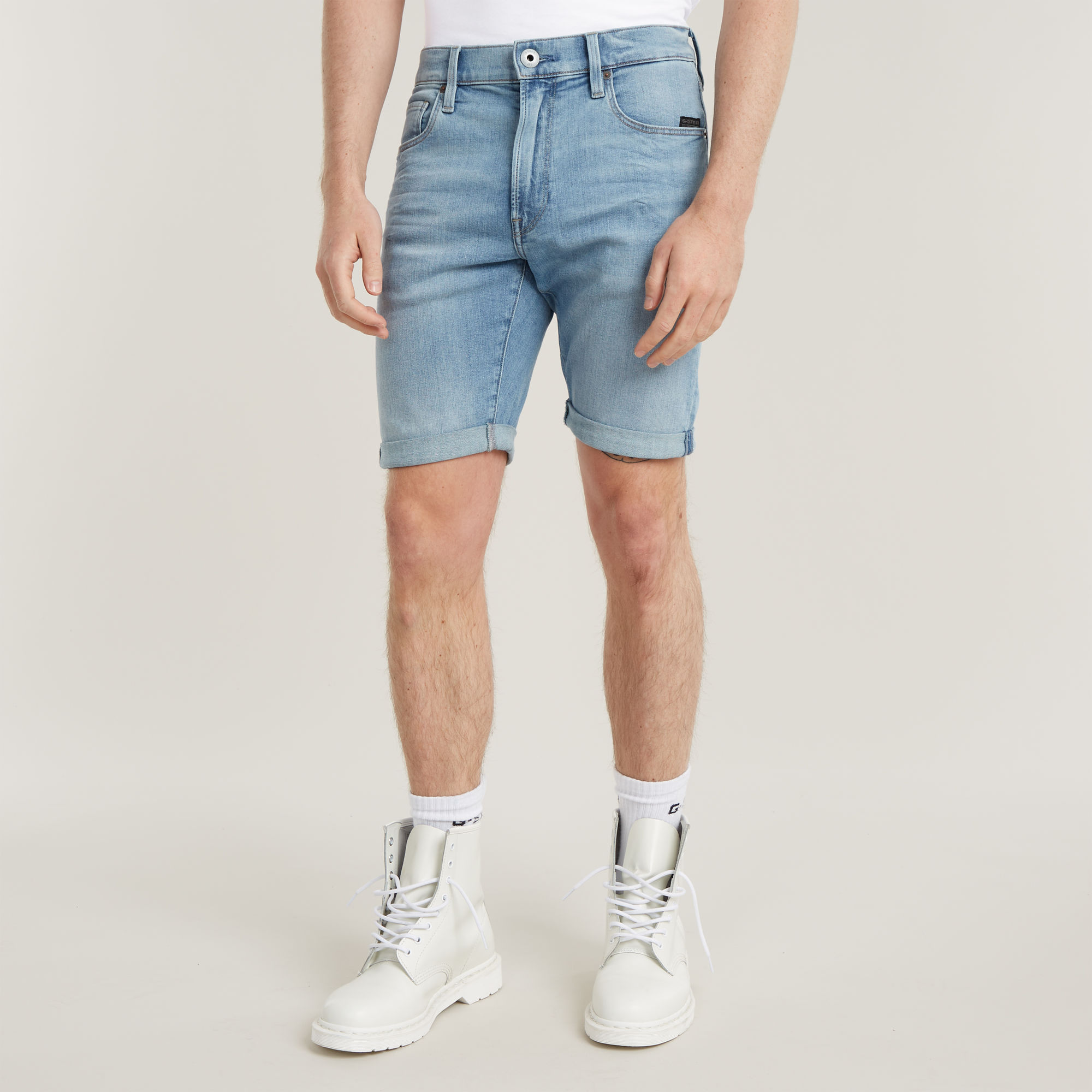 

3301 Slim Short - Midden blauw - Heren