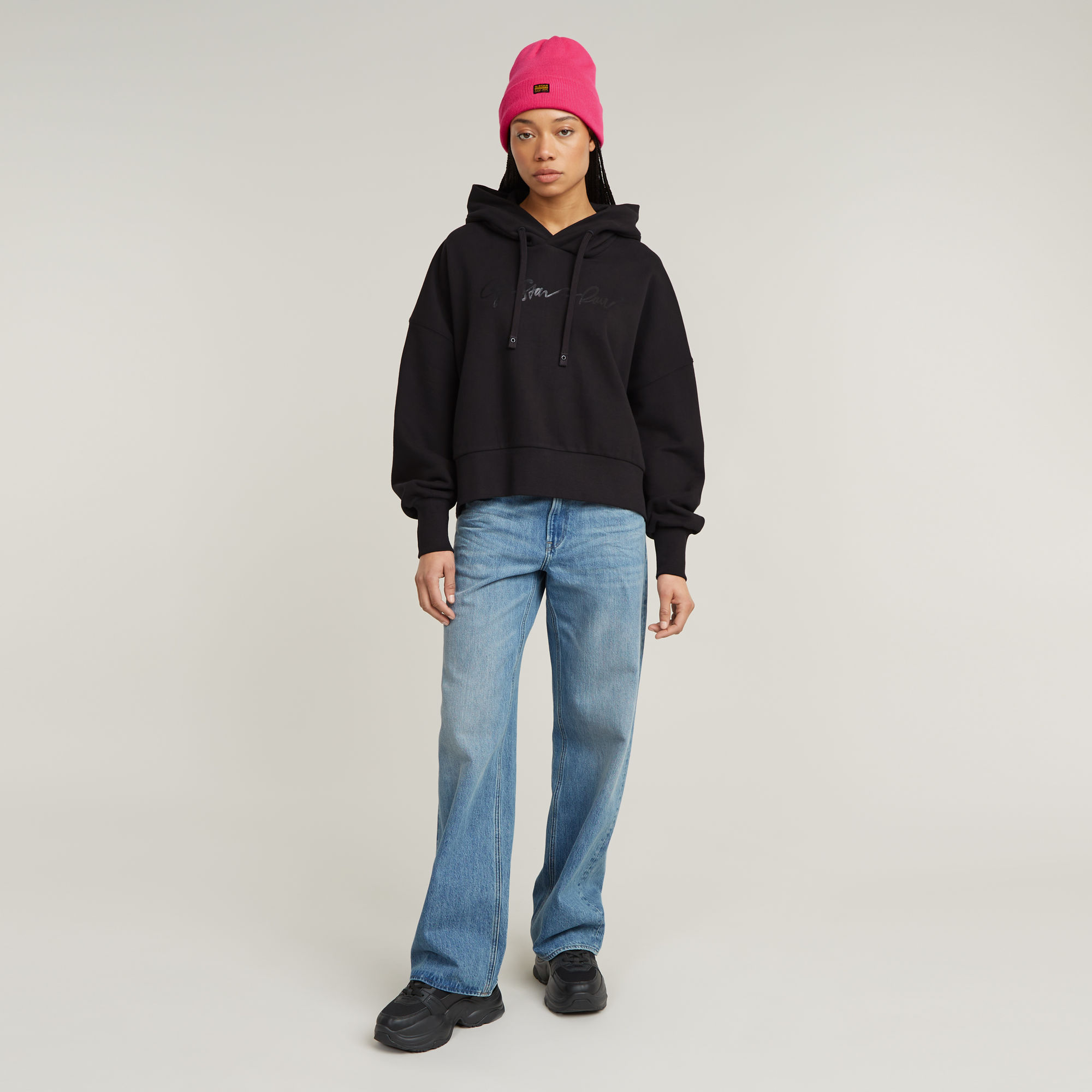 G-Star RAW G-Script Oversized Hoodie Zwart Dames