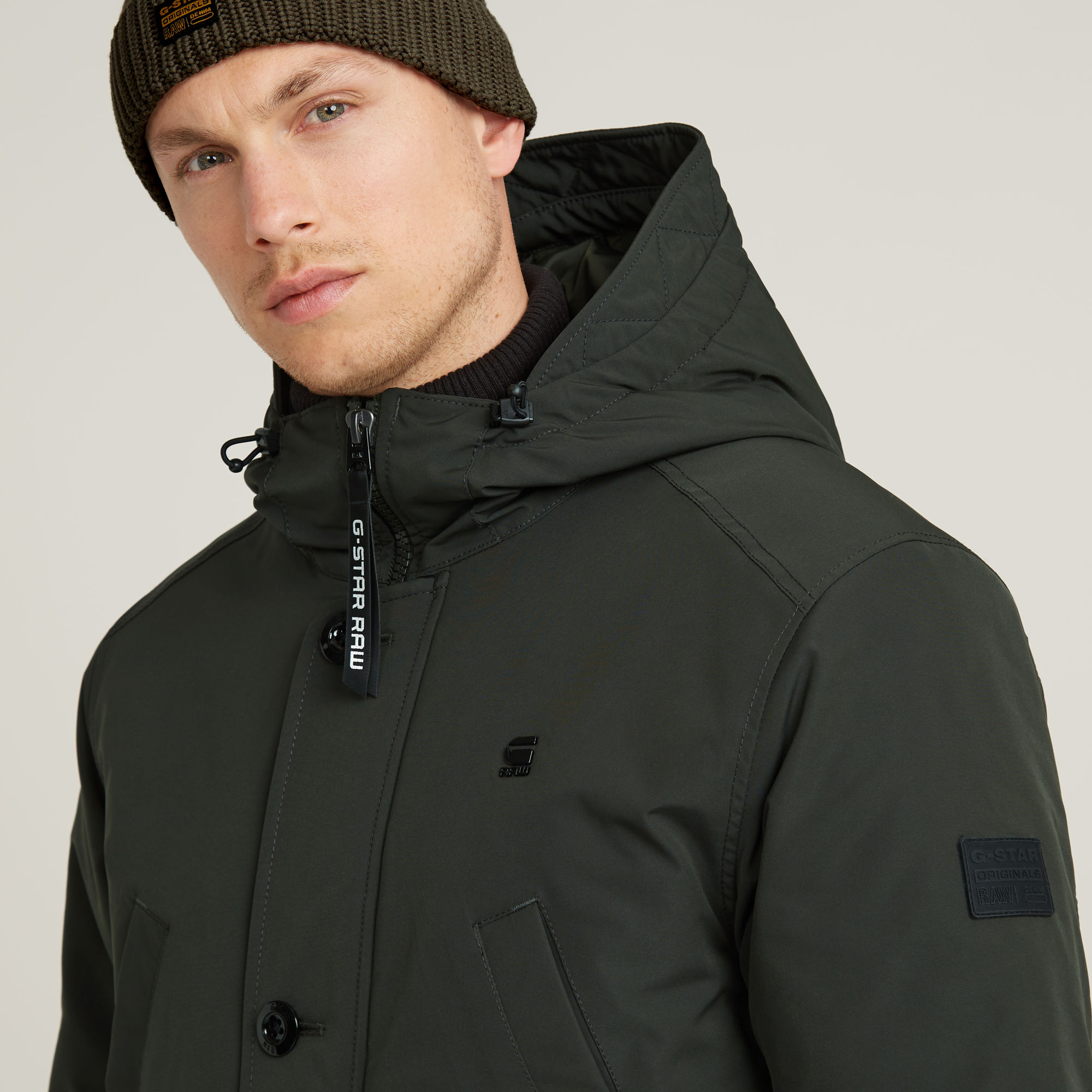 G-Star RAW Vodan Gewatteerde Parka Met Capuchon Grijs Heren