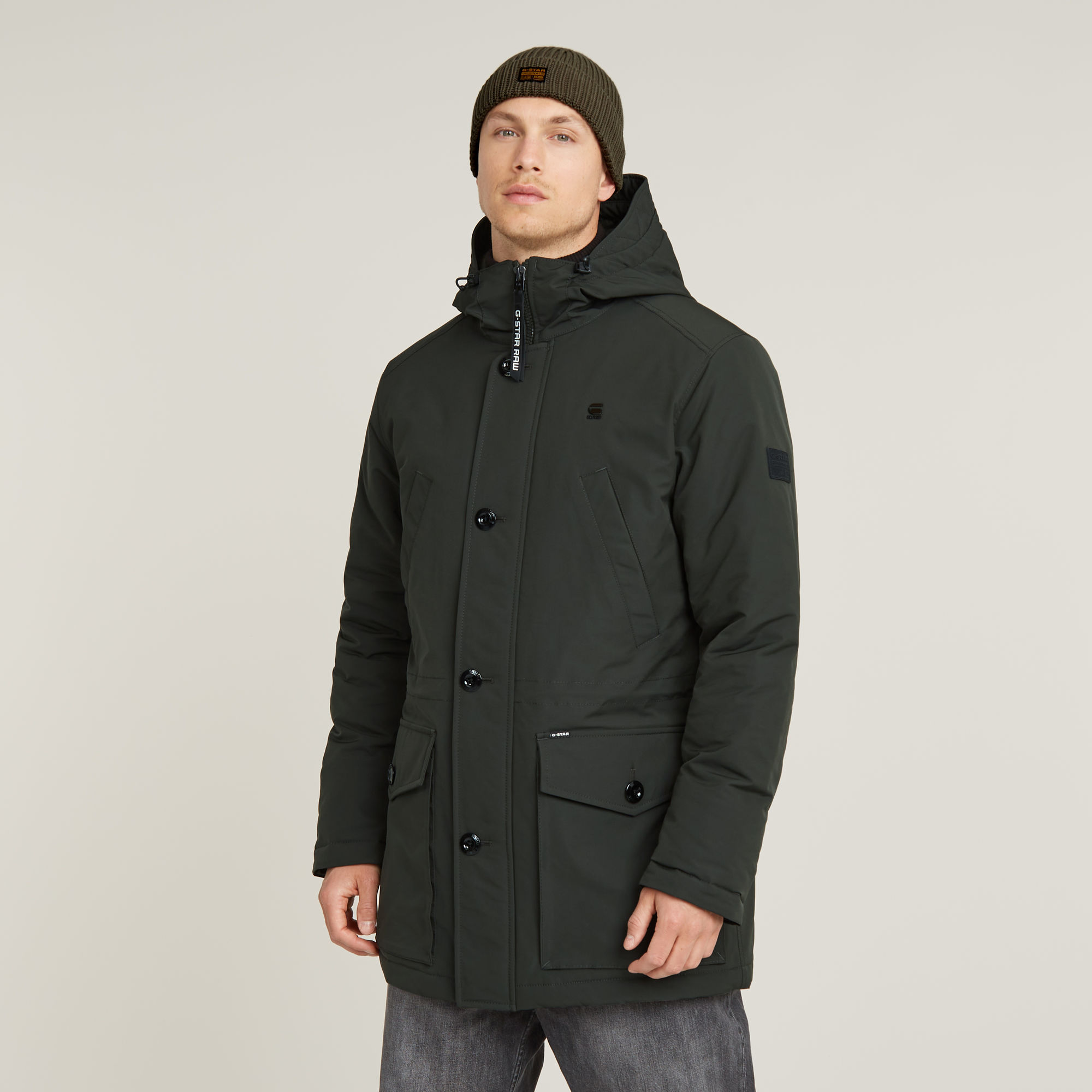 Vodan Padded Hooded Parka - Grau - Herren