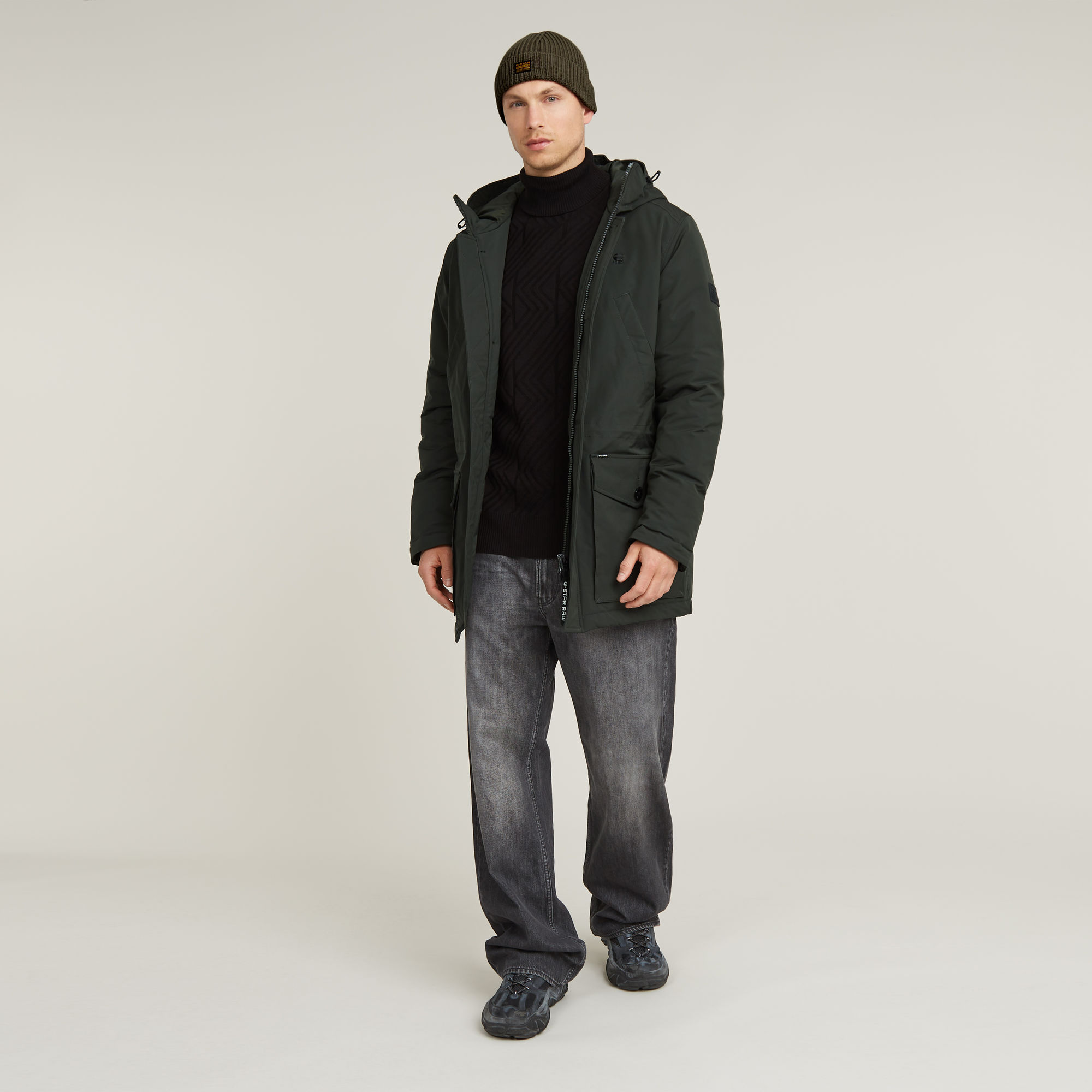 G-Star RAW Vodan Gewatteerde Parka Met Capuchon Grijs Heren