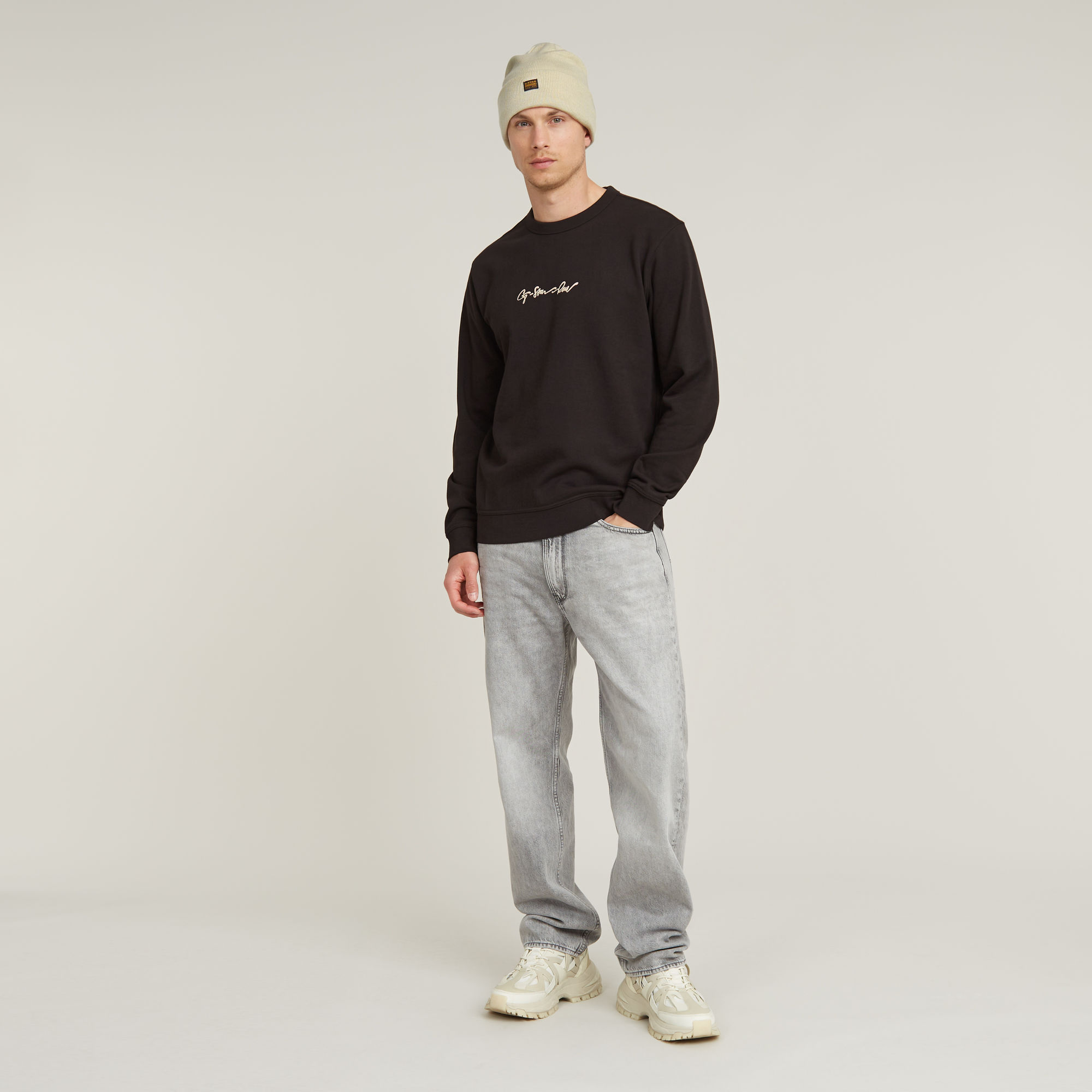 G-Star RAW G-Script Logo Sweater Zwart Heren