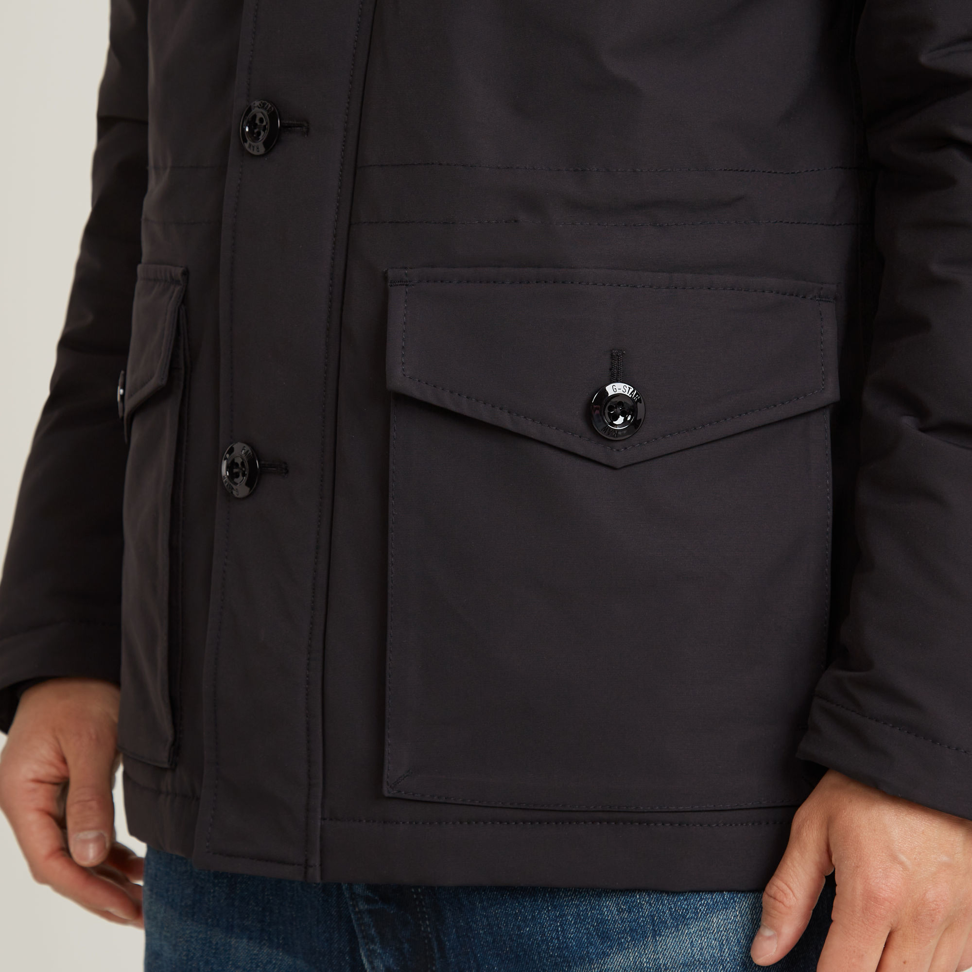 G-Star RAW Vodan Gewatteerd Jack Met Capuchon Zwart Heren