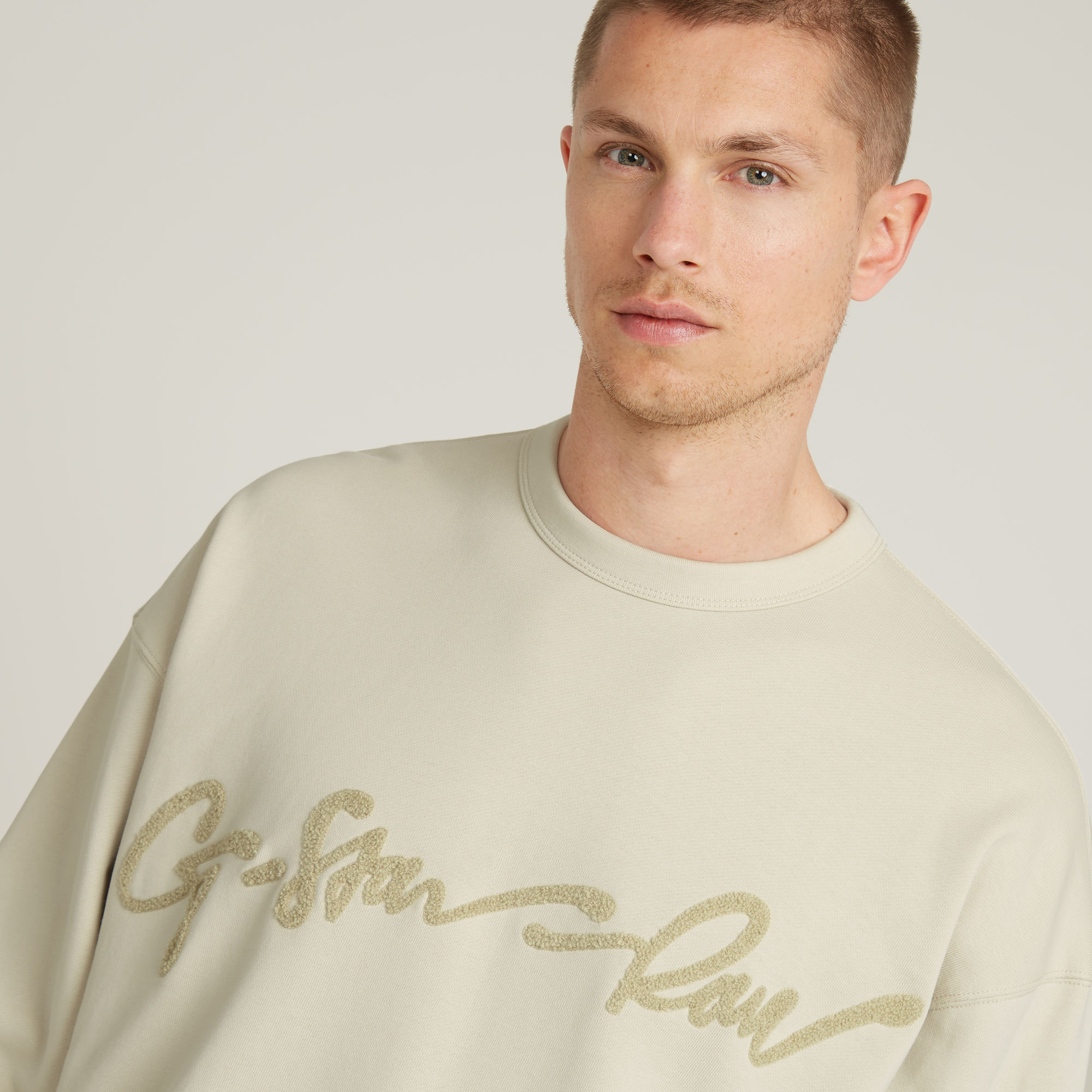 G-Star RAW Chenille G-Script Loose Sweater Wit Heren