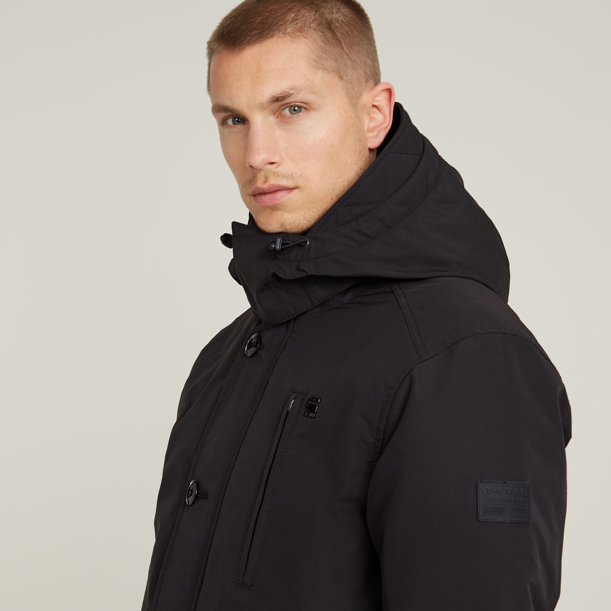 G-Star RAW Vodan Gewatteerd Jack Met Capuchon Zwart Heren