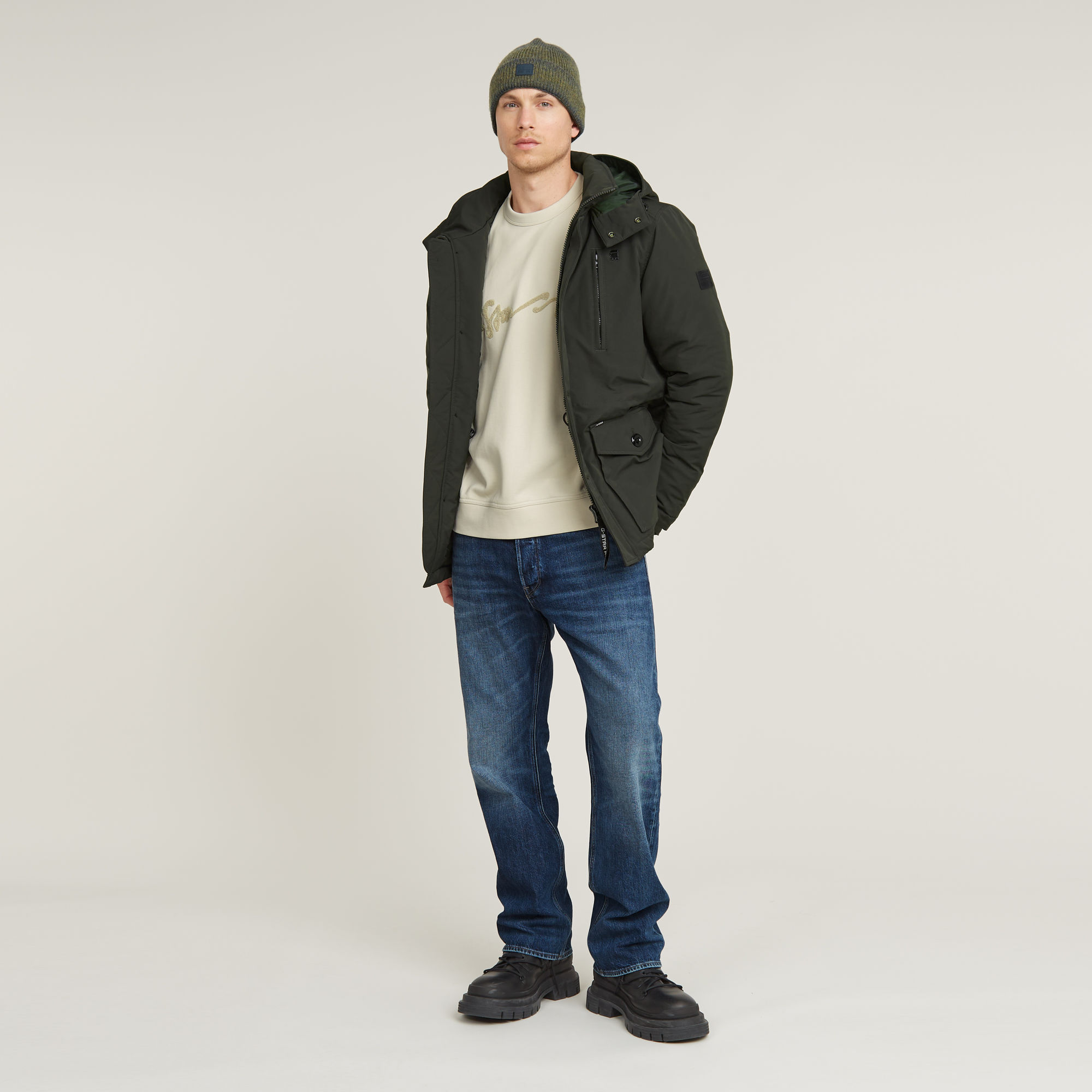 G-Star RAW Chenille G-Script Loose Sweater Wit Heren