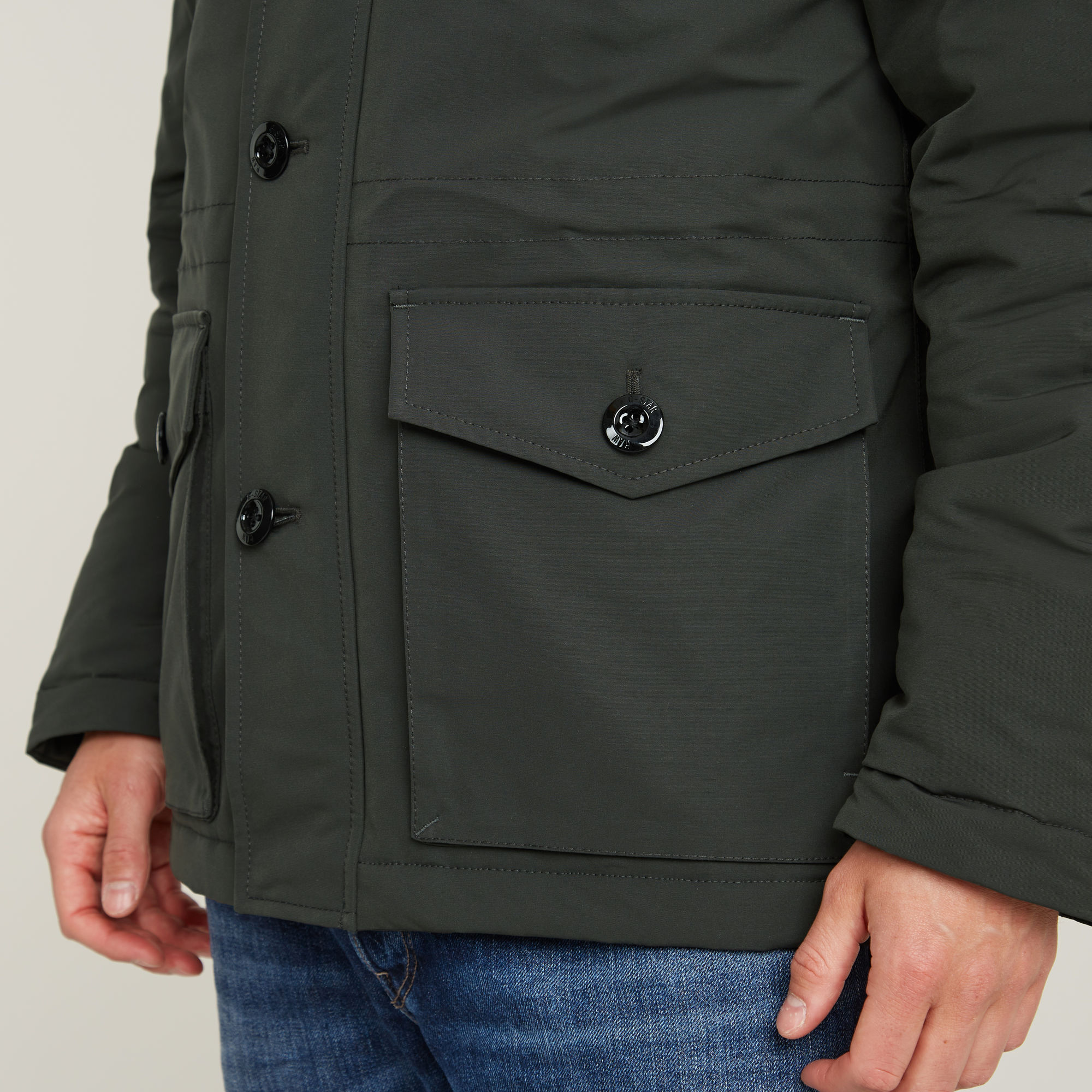 G-Star RAW Vodan Gewatteerd Jack Met Capuchon Grijs Heren