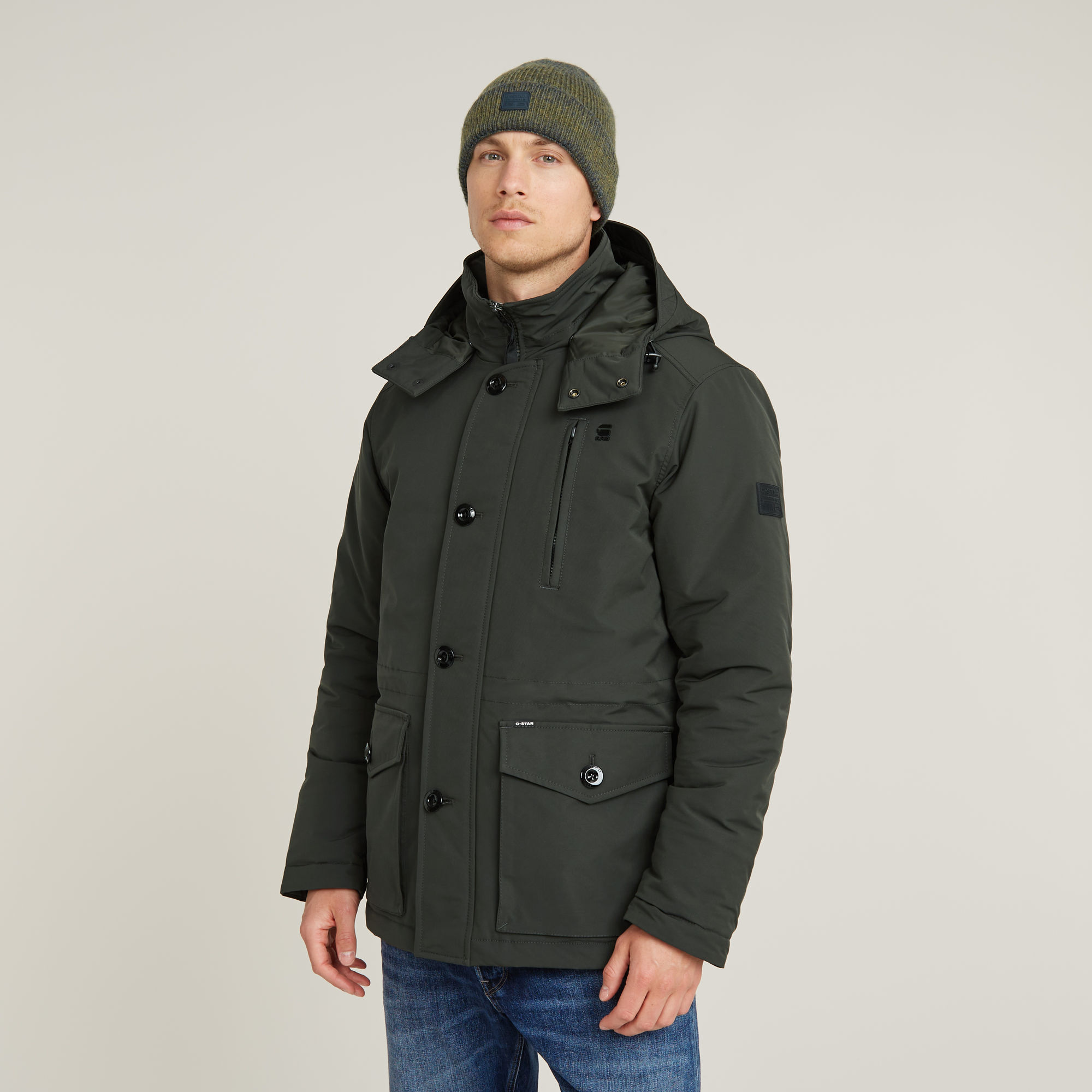 Vodan Padded Hooded Jacket - Grau - Herren