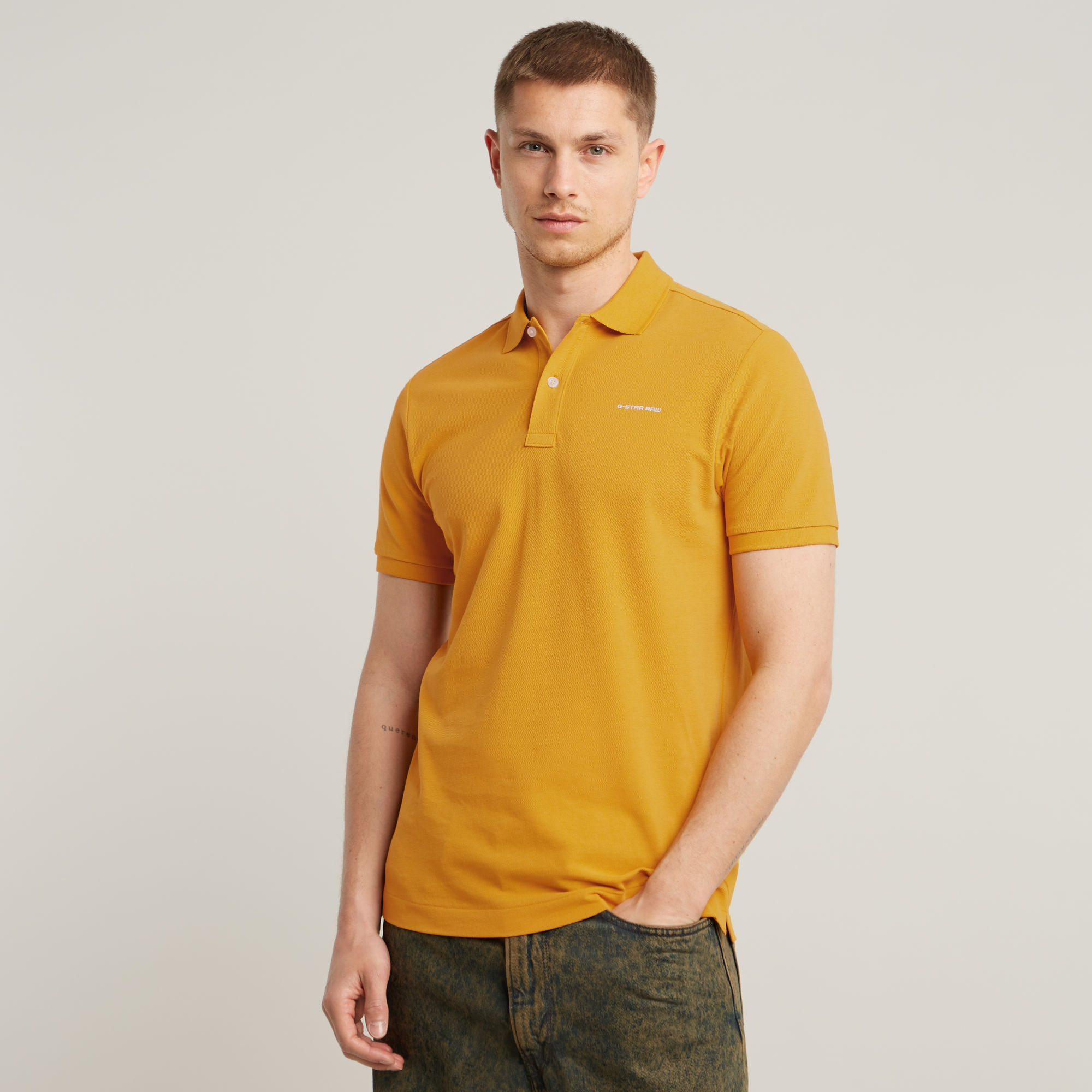 Oluv Slim Poloshirt - Gelb - Herren