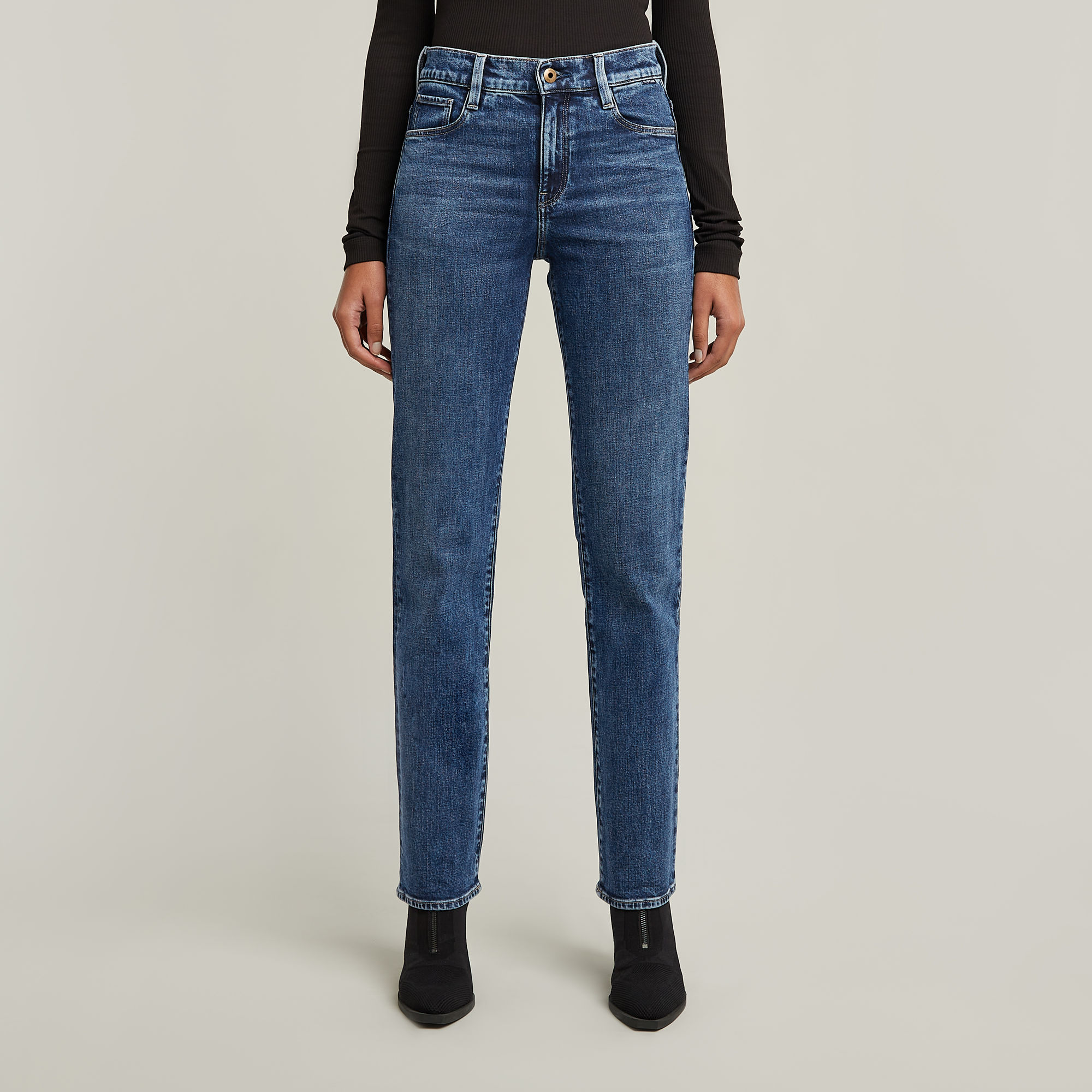 

Strace Straight Jeans - Midden blauw - Dames