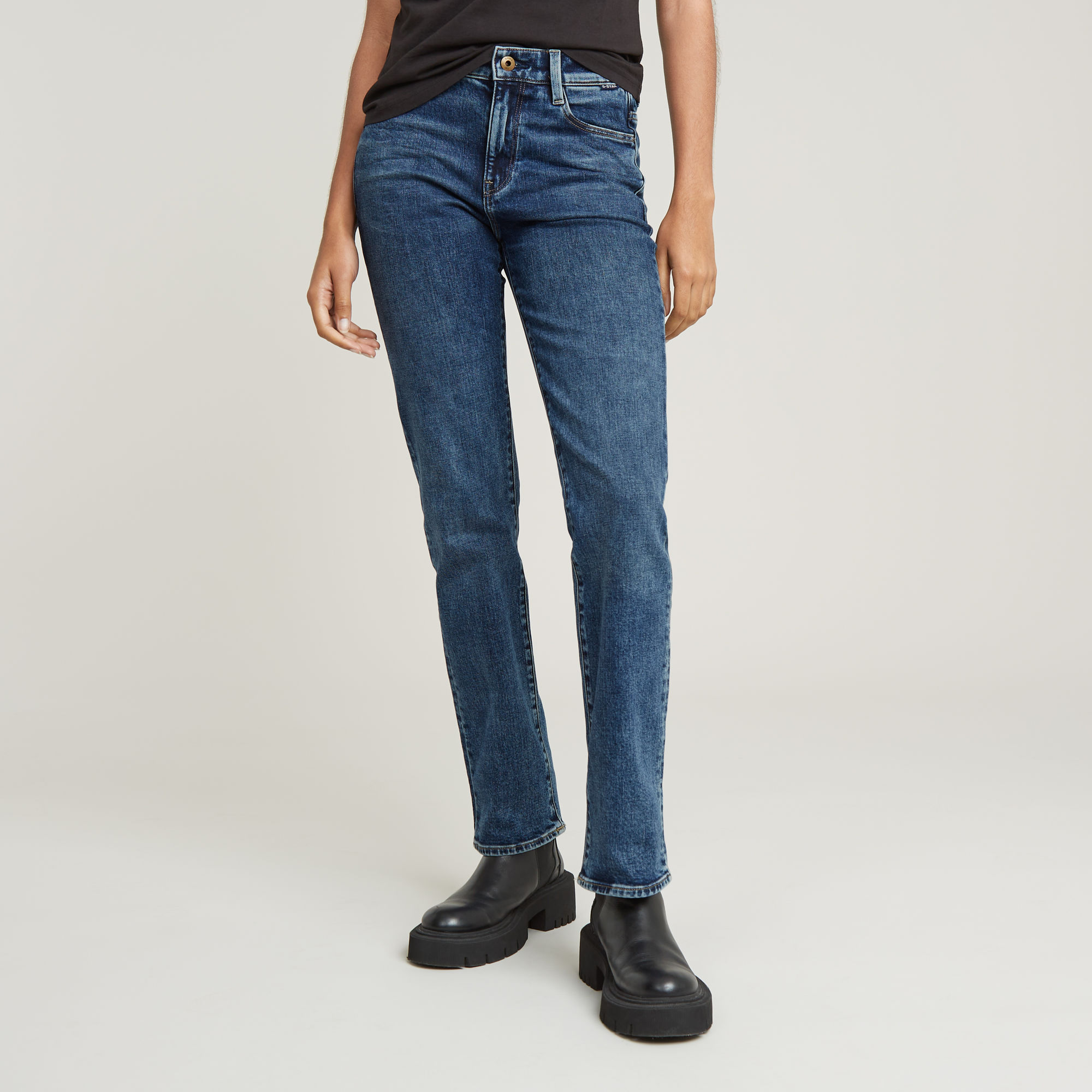 Strace Straight Jeans - Mittelblau - Damen