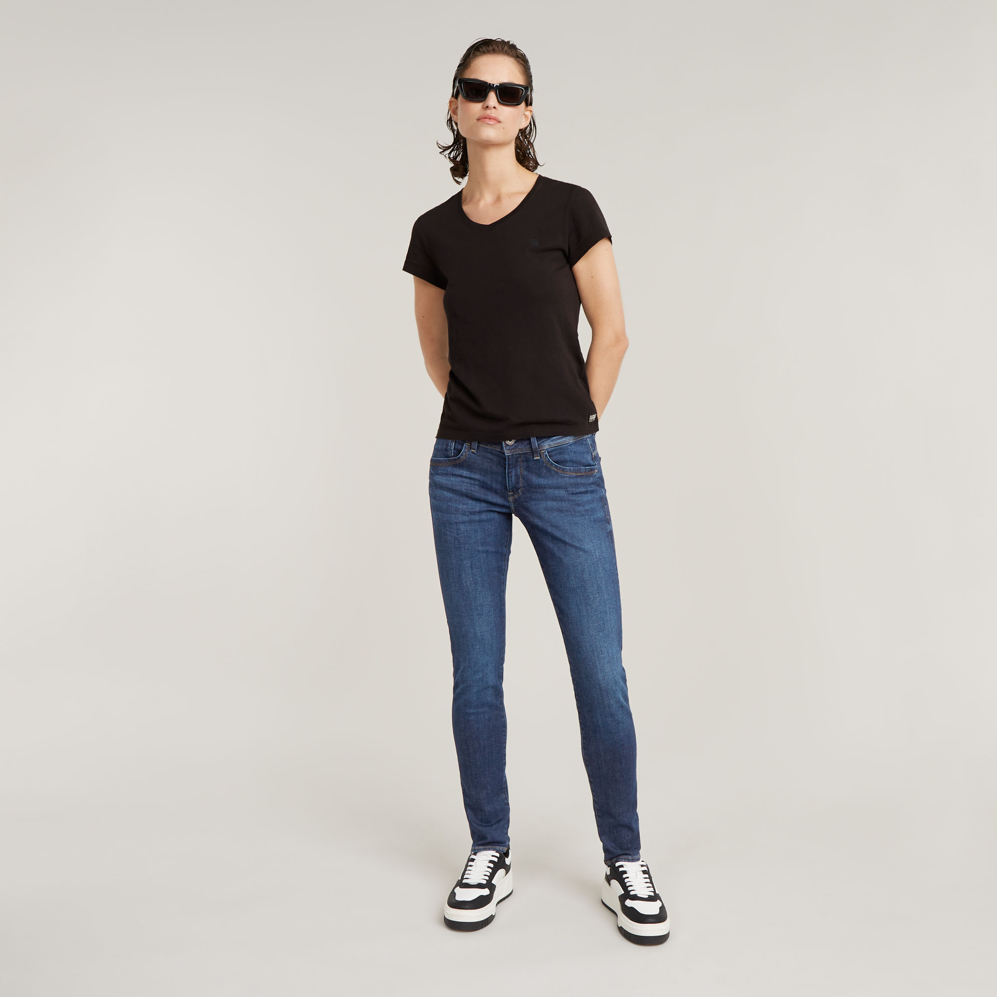 Thumbnail - Lynn Mid Skinny Jeans - Dunkelblau - Damen