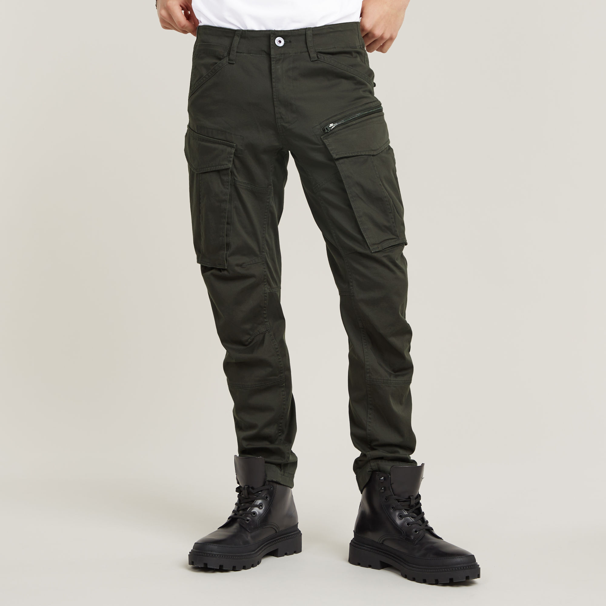 

Rovic Zip 3D Regular Tapered Pants - Grey - Men