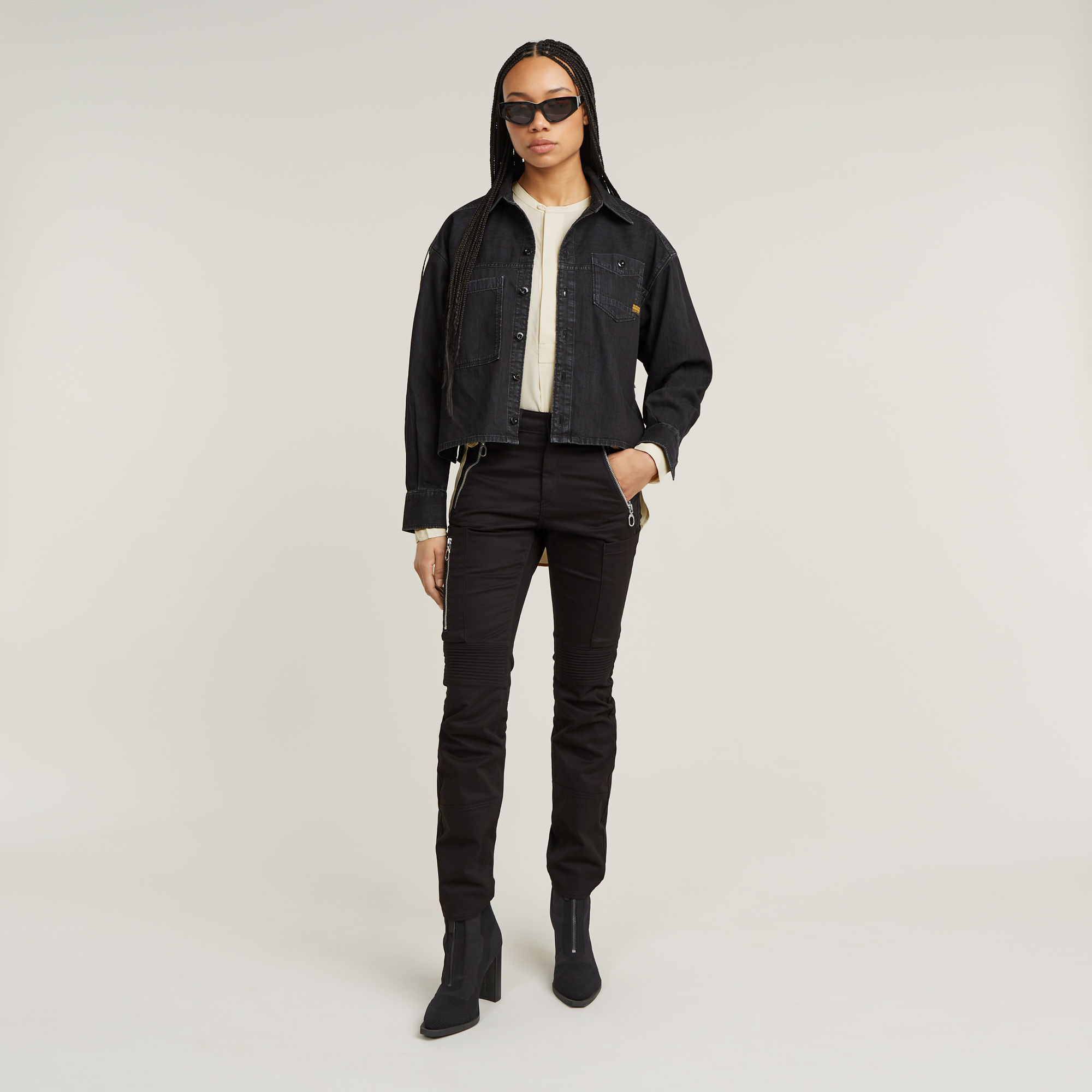 G-Star RAW Biker Skinny Cargo Broek Zwart Dames