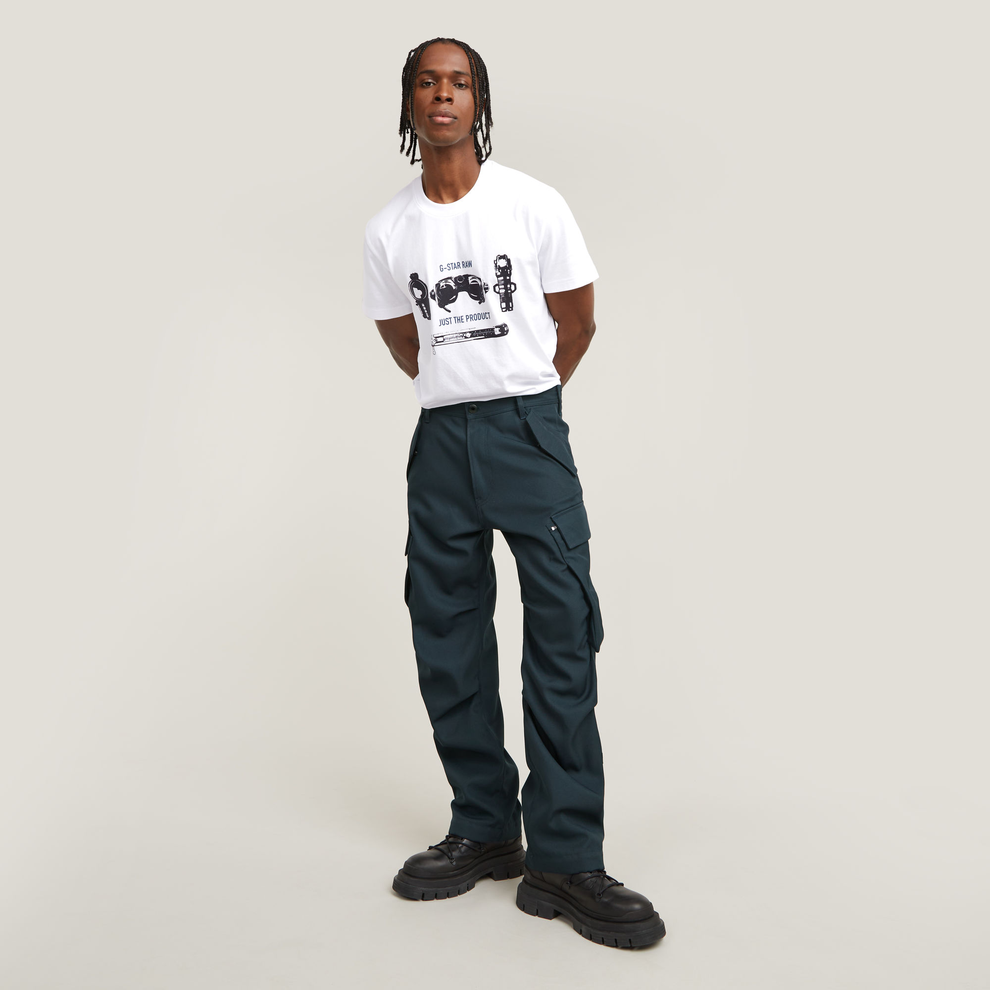 G-Star RAW R-3N Regular Straight Cargo Broek Donkerblauw Heren