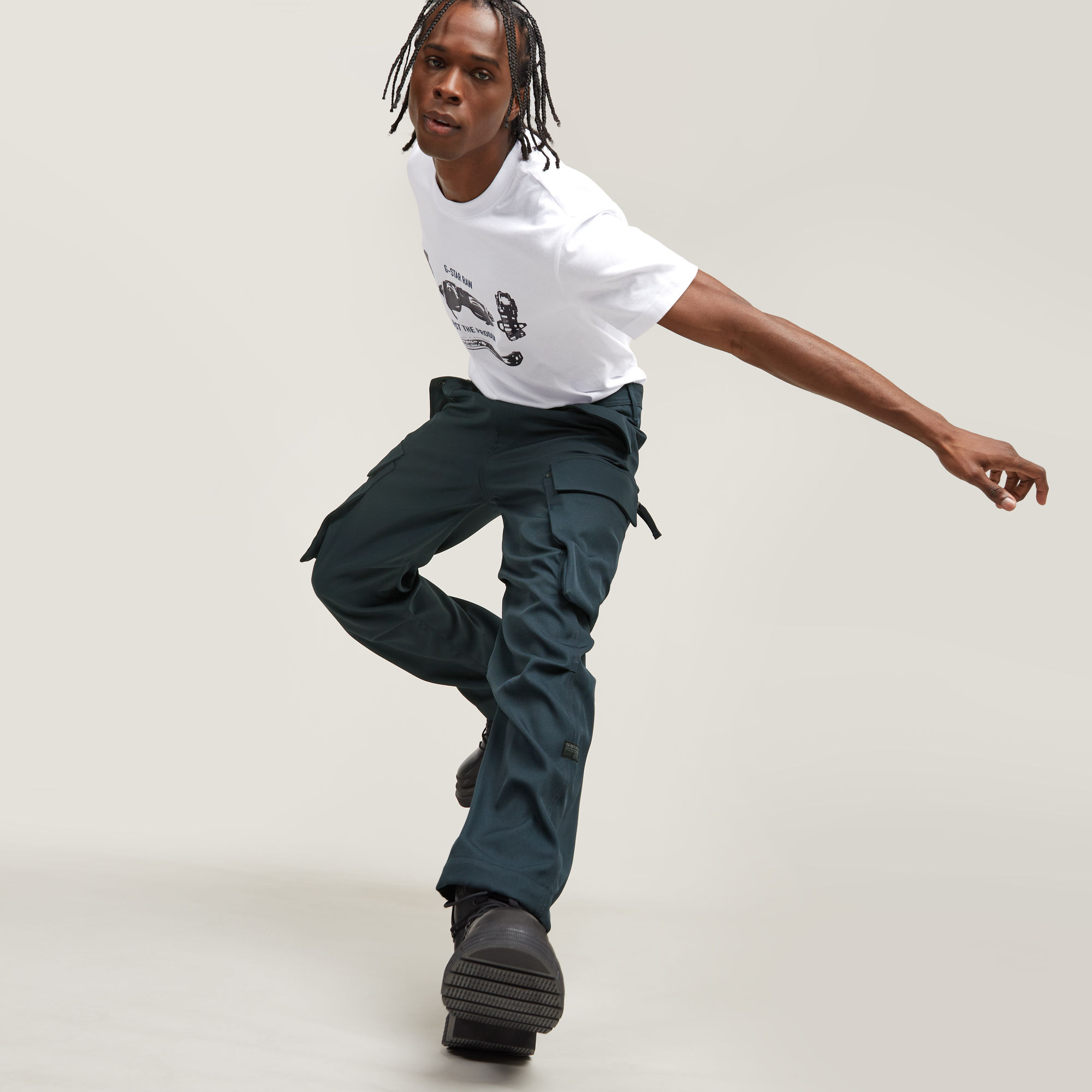 G-Star RAW R-3N Regular Straight Cargo Broek Donkerblauw Heren