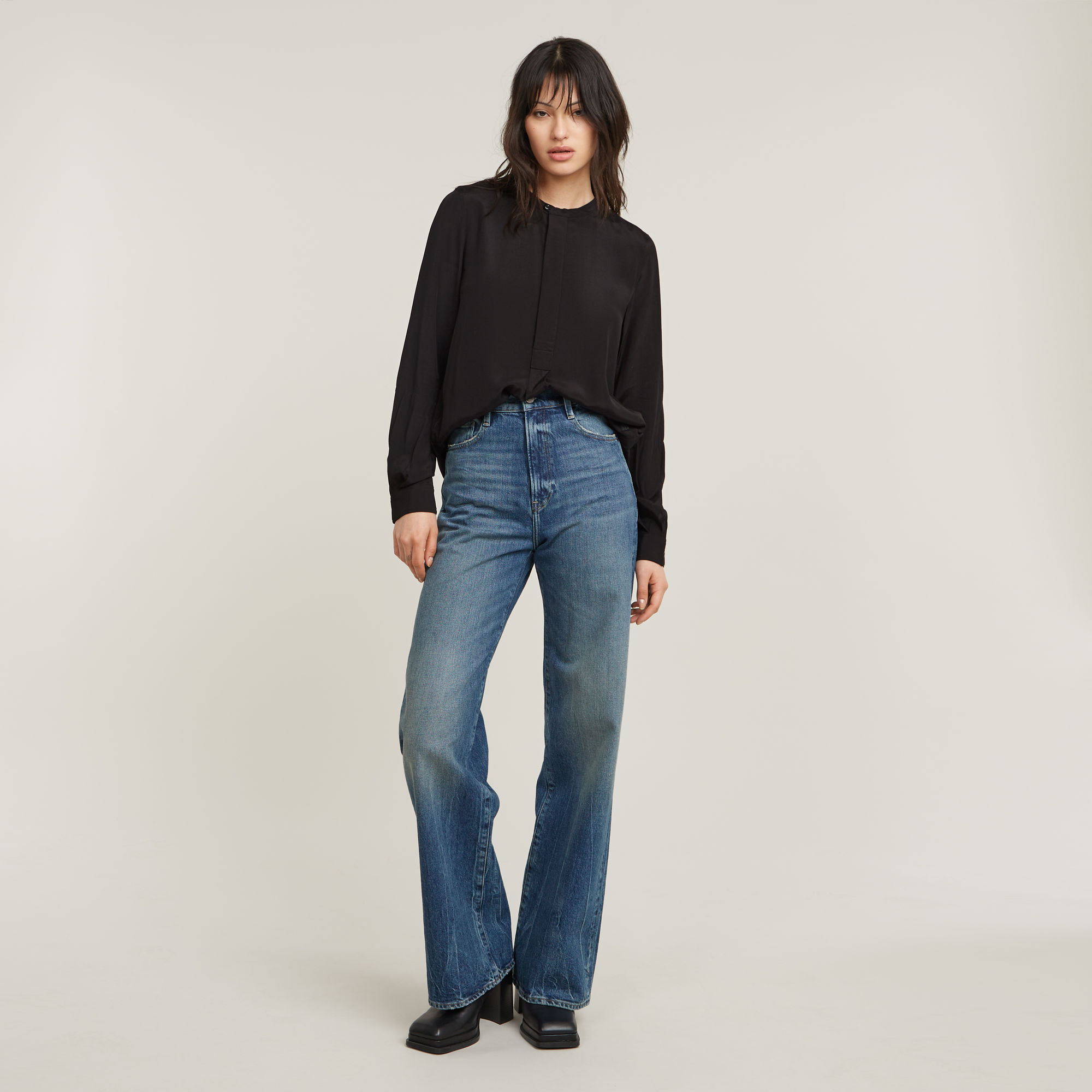 G-Star RAW Half Placket Top Zwart Dames