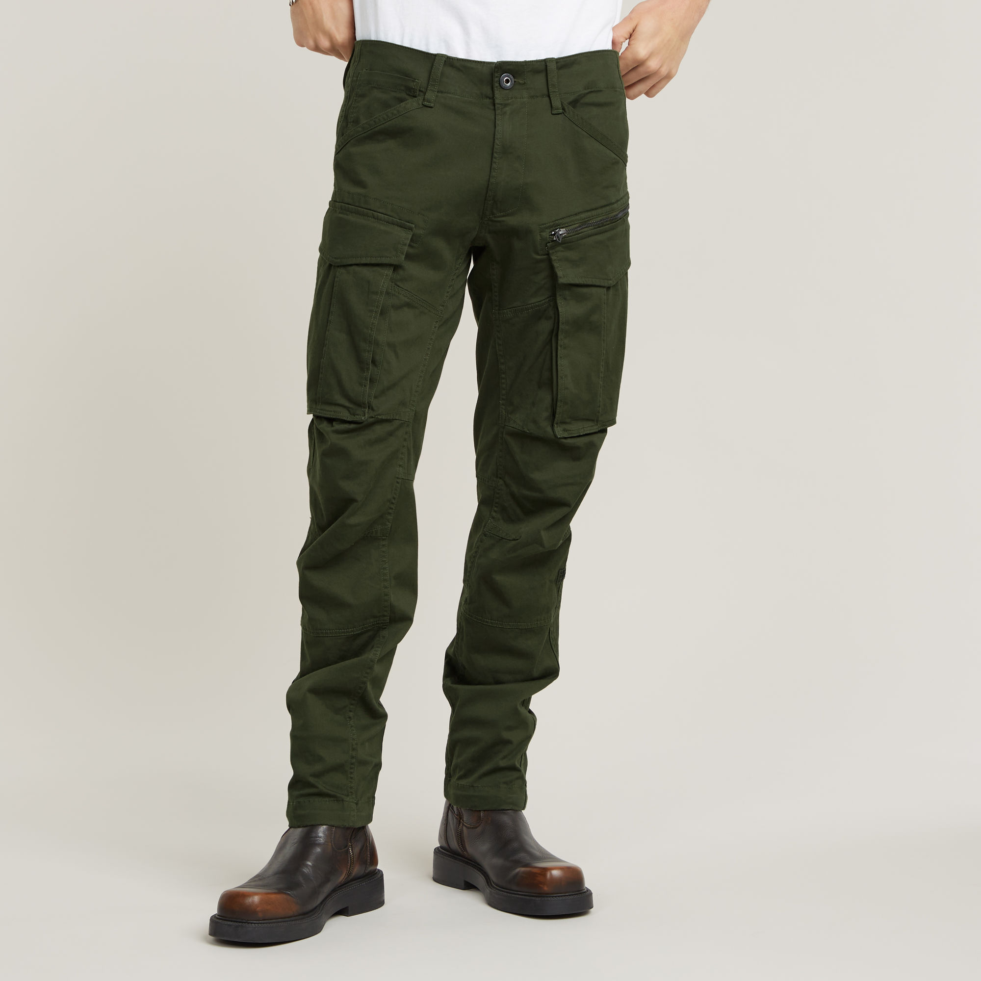 

Rovic Zip 3D Regular Tapered Pants - Green - Men