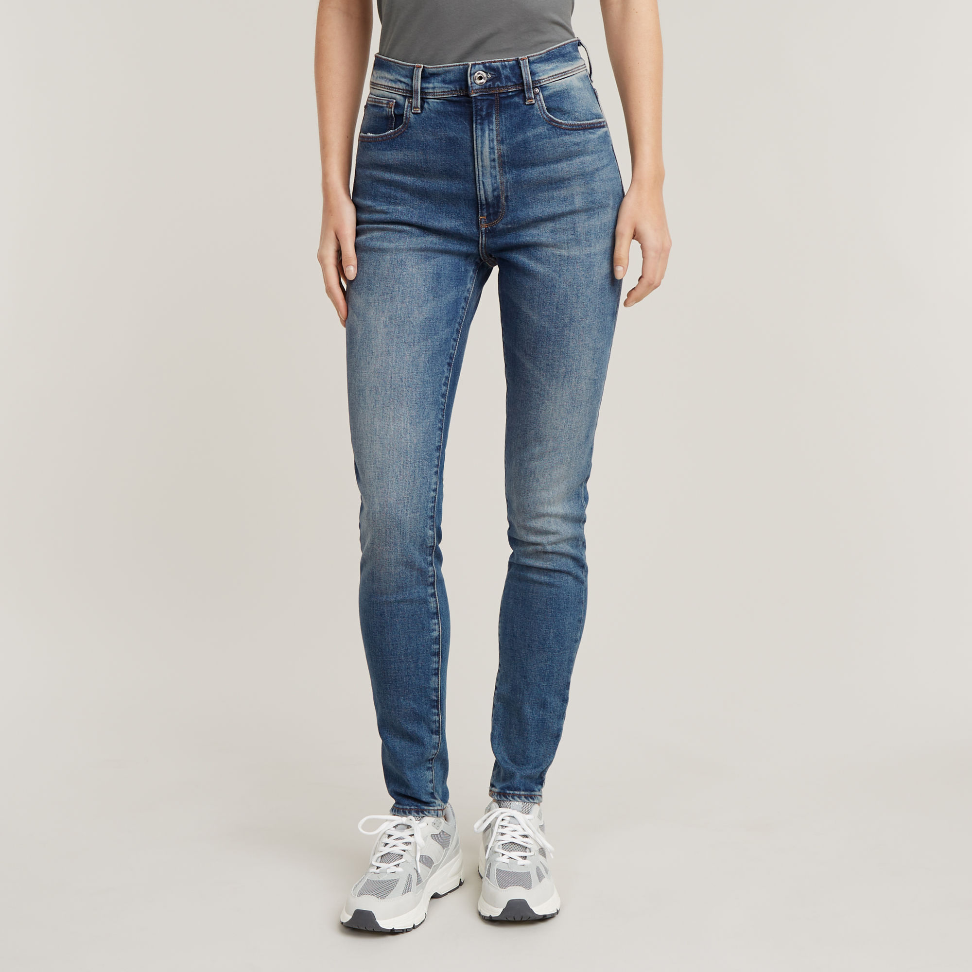 G-Star RAW Kafey Ultra High Skinny Jeans Midden blauw Dames