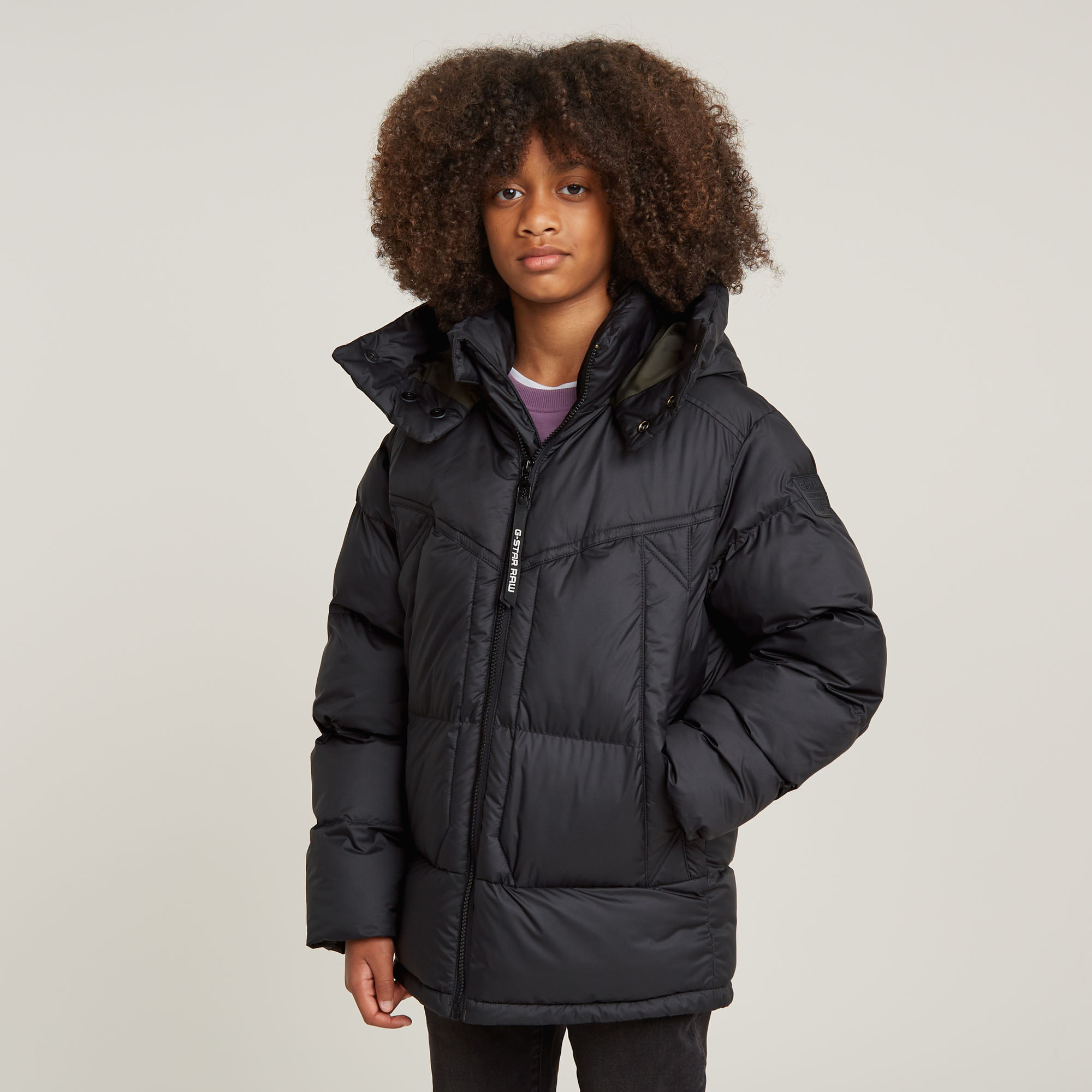 Kids Whistler Padded Hooded Jacke - Schwarz - jungen