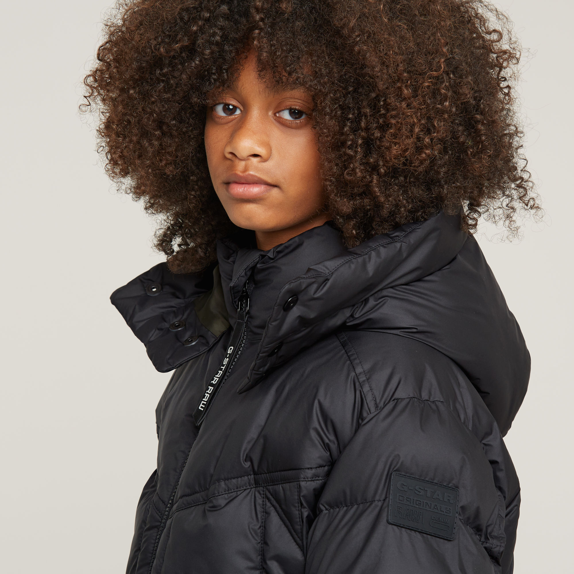 G-Star RAW Jongens Whistler Gewatteerd Jack Met Capuchon Zwart jongens