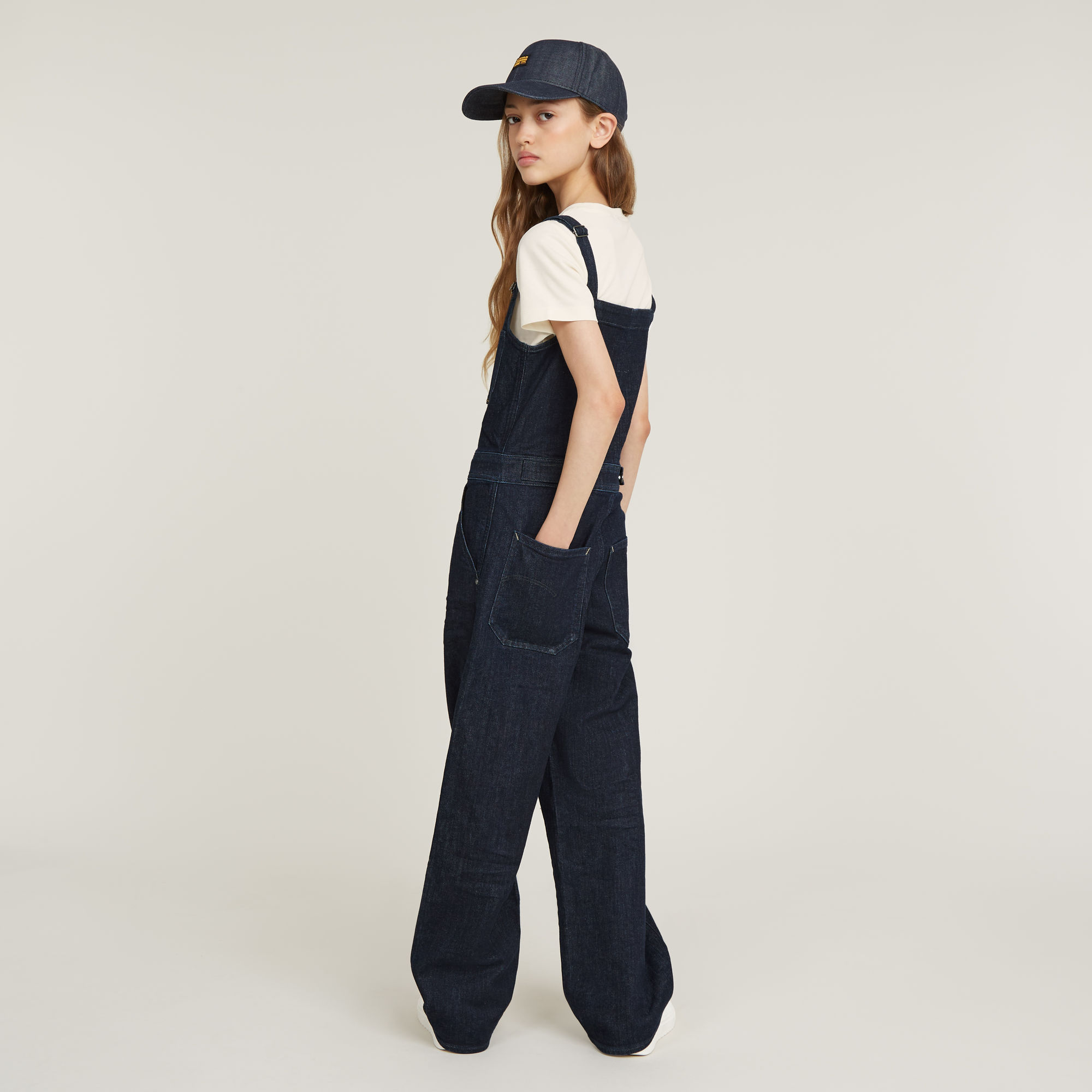 G-Star RAW Meisjes Tuinbroek Straight Leg Zip Donkerblauw meisjes