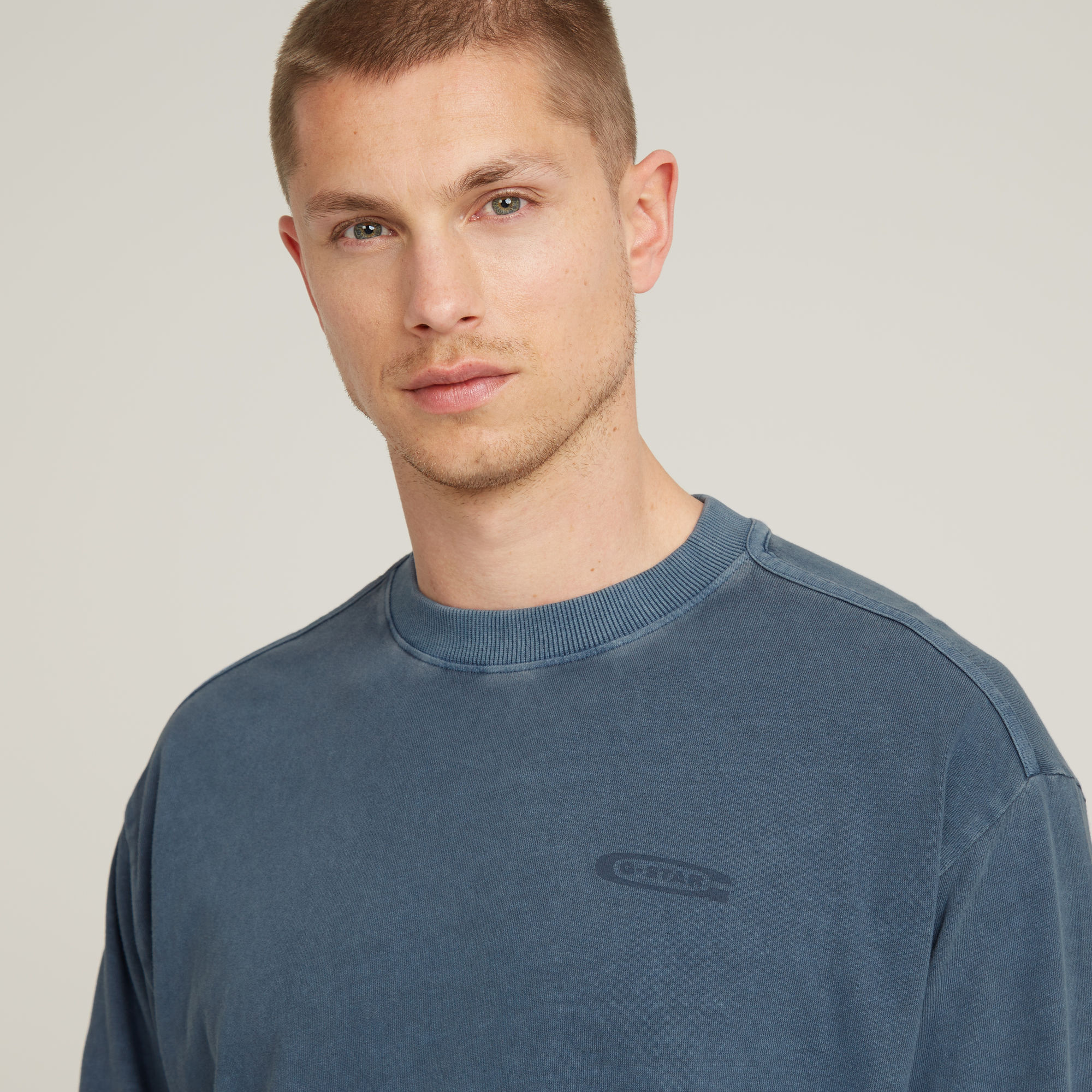G-Star RAW Pigment Dye Loose T-Shirt Midden blauw Heren