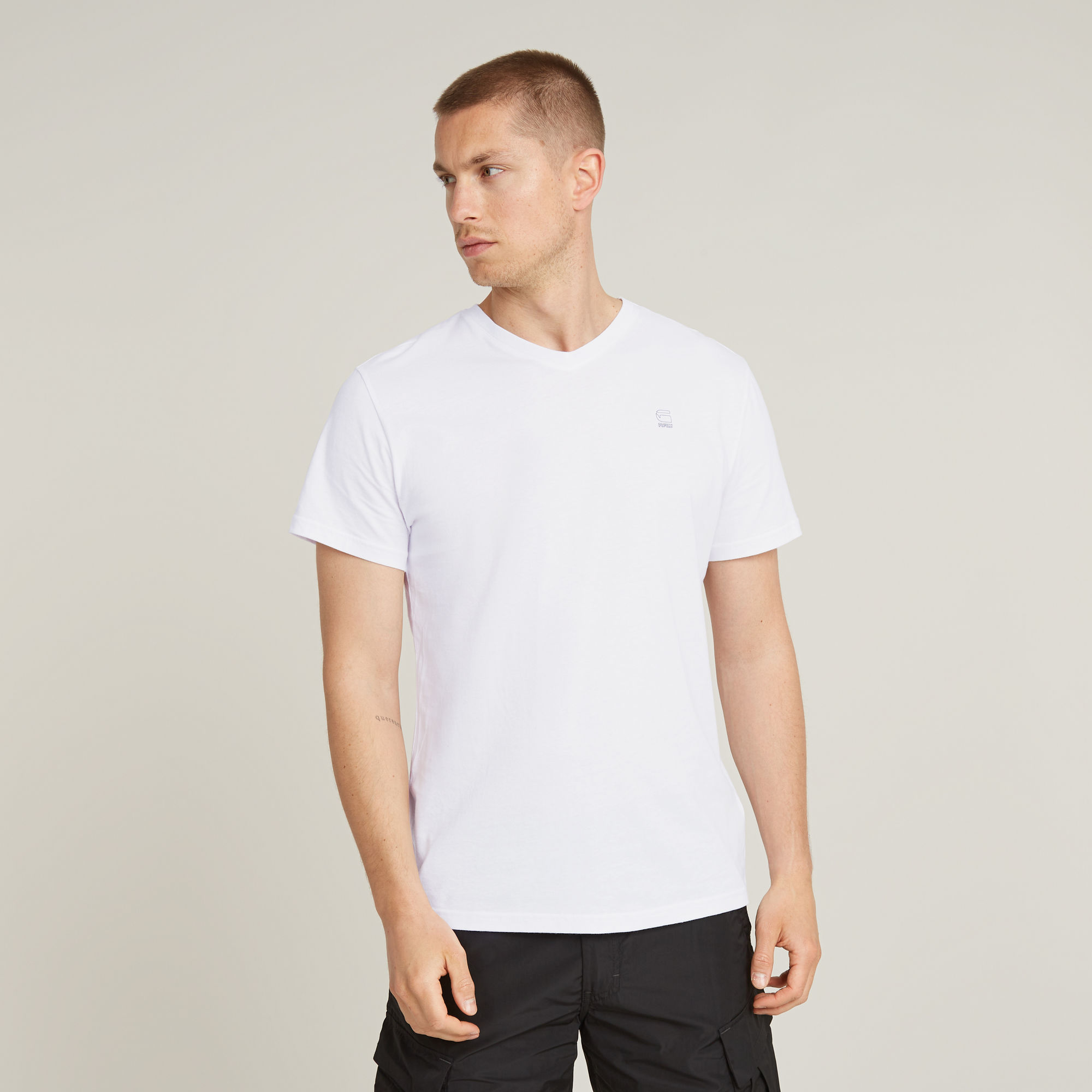 Base V-Neck T-Shirt - Weiß - Herren