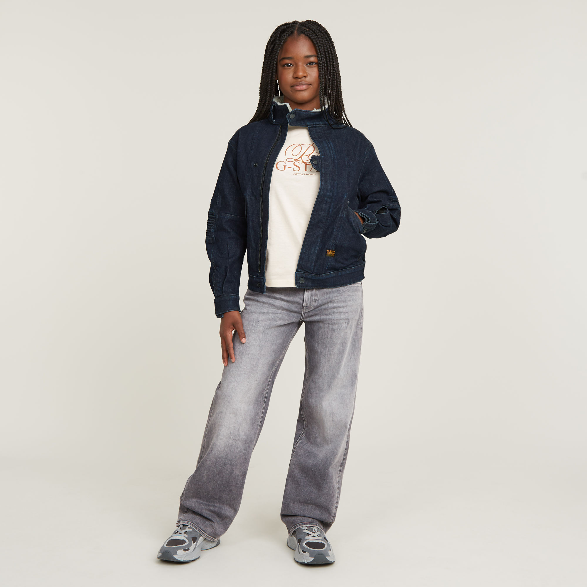Thumbnail - Mädchen Utility Biker Jacke - Dunkelblau - mädchen
