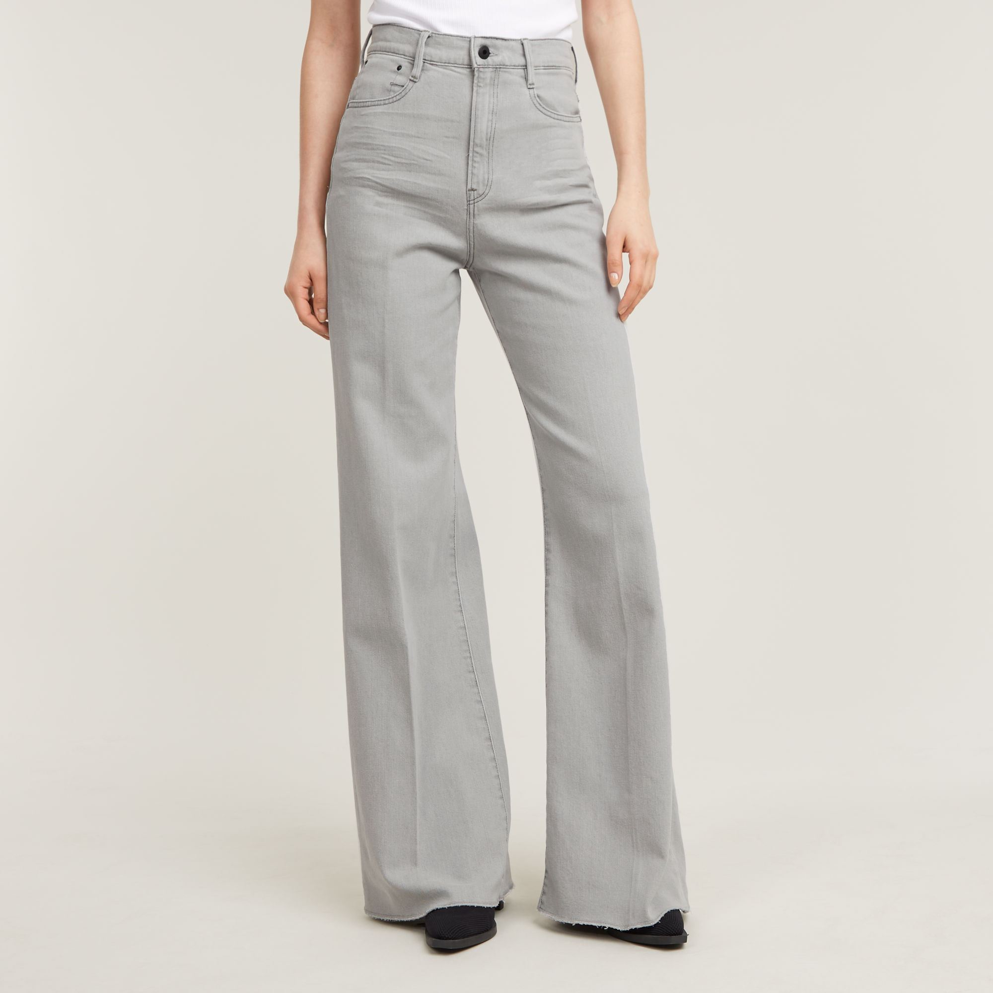 Deck Ultra High Wide Leg Jeans - Grau - Damen