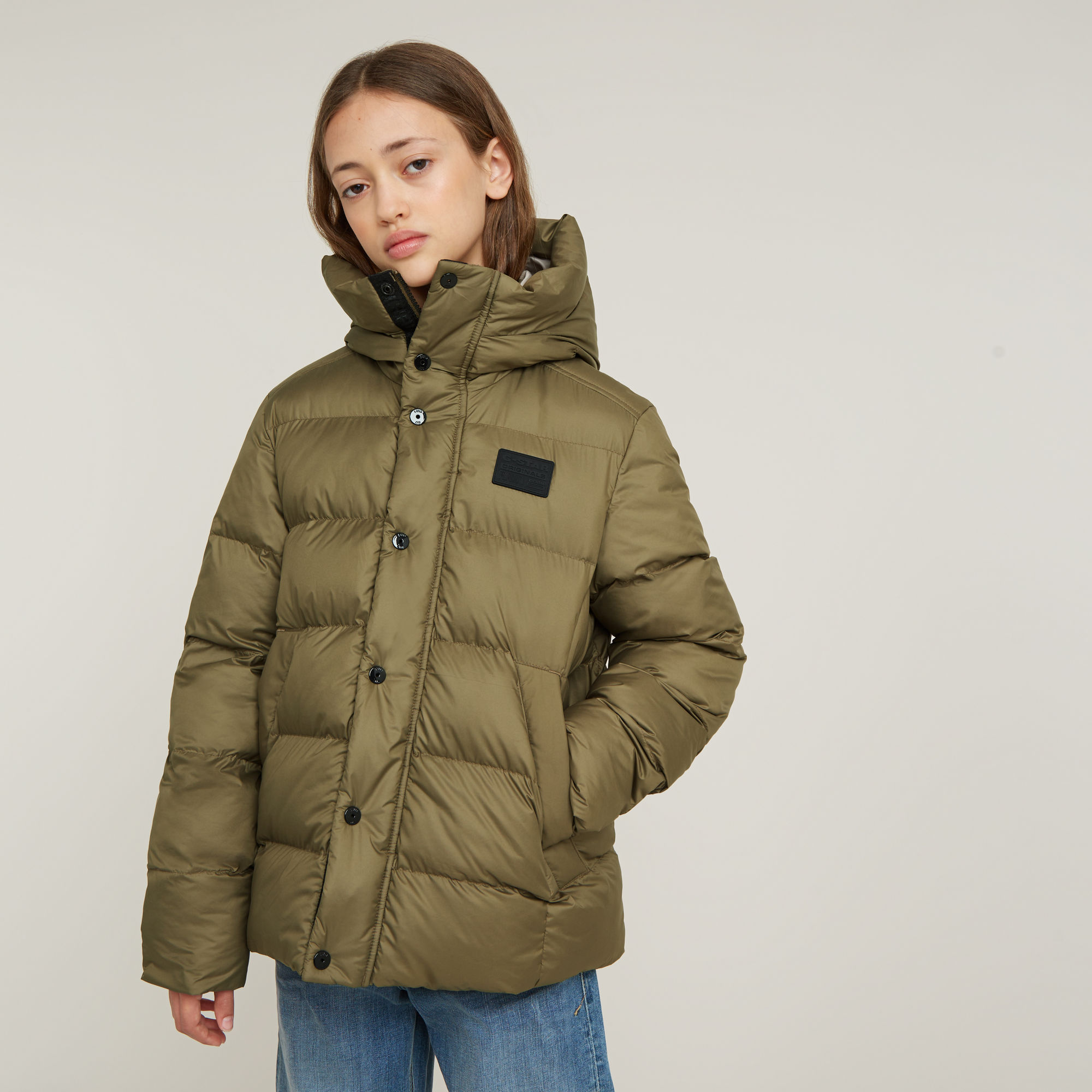 G-Star RAW Meisjes Whistler Kort Puffer Jack Groen meisjes