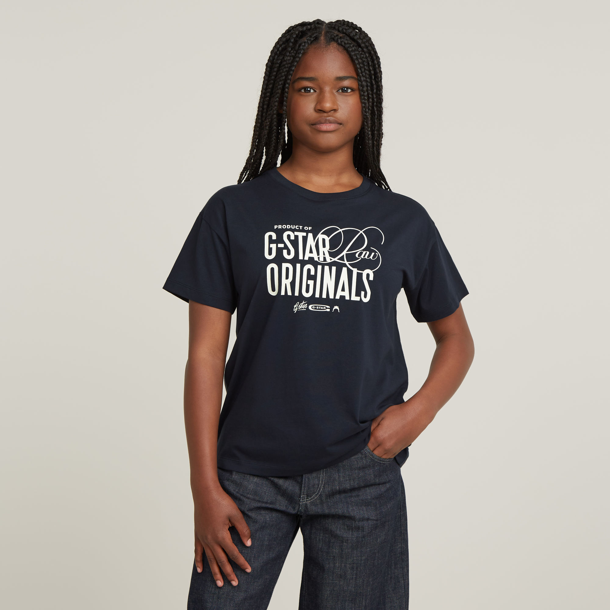 G-Star RAW Kids Top Loose Donkerblauw meisjes