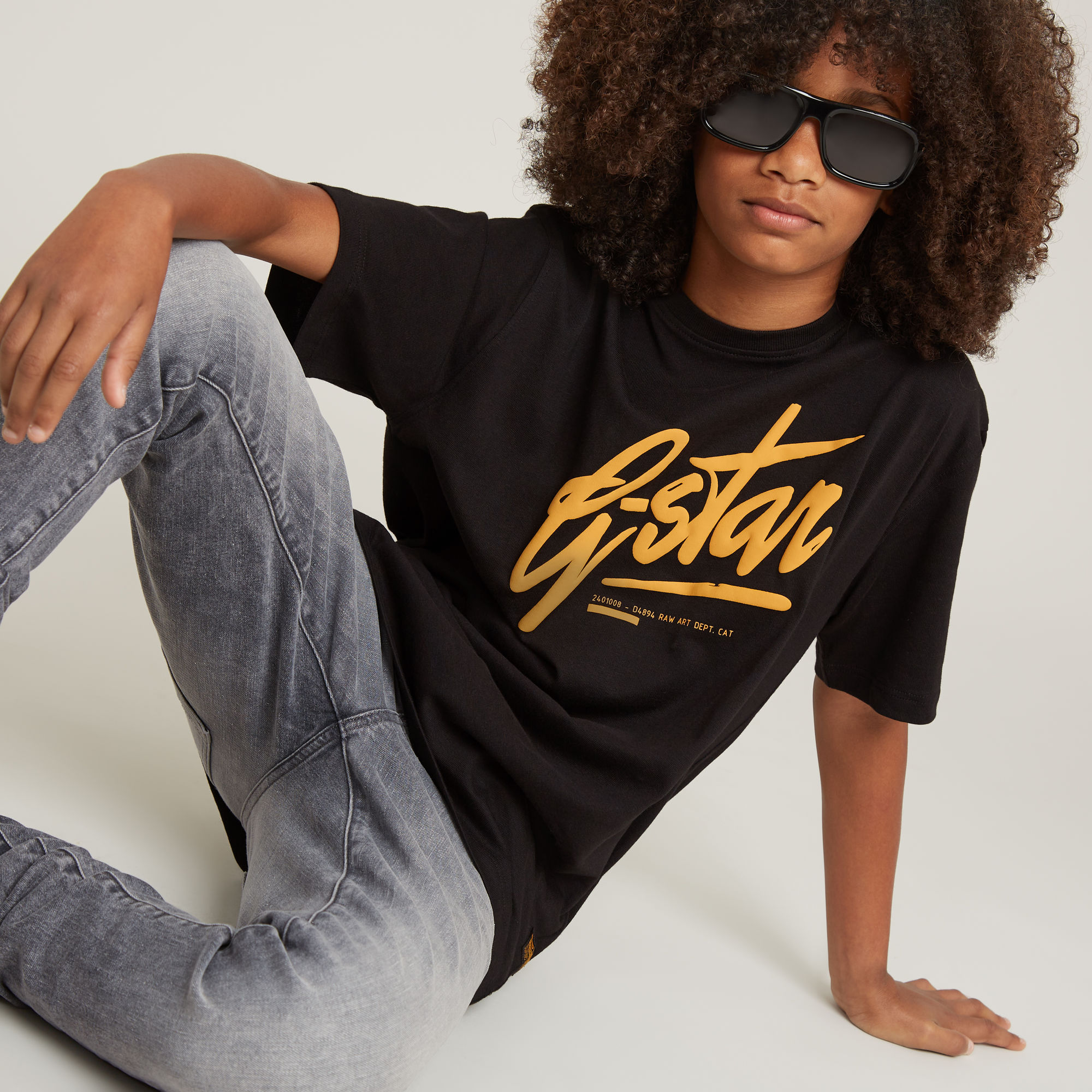 G-Star RAW Jongens T-Shirt Loose Zwart jongens