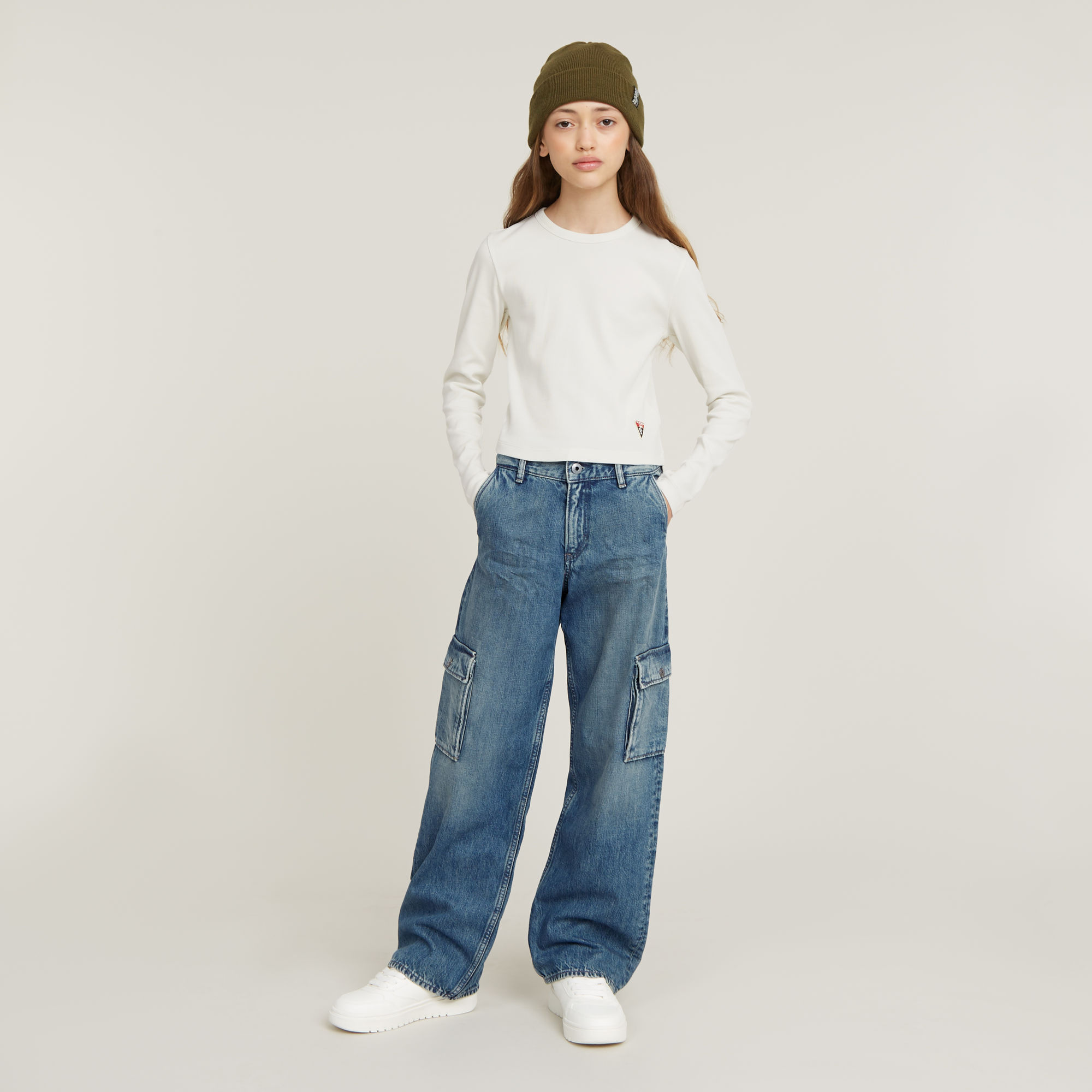 G-Star RAW Meisjes Top Slim Crop Wit meisjes
